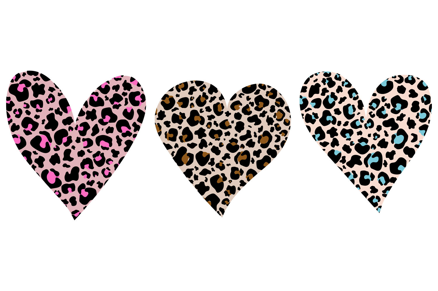 Leopard hearts. Valentine's day animal print. Hearts SVG By