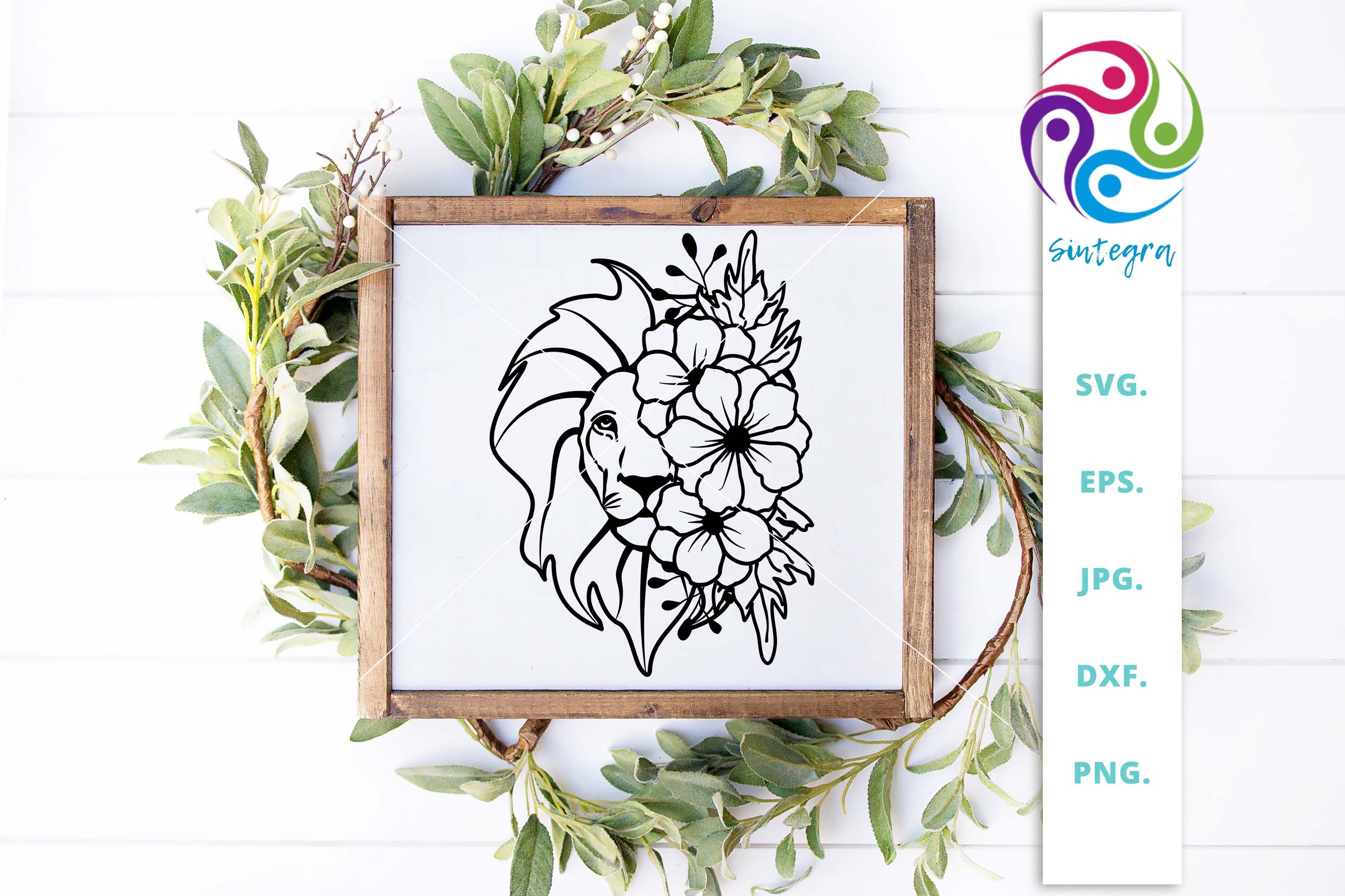 Download Floral Lion Svg File By Sintegra Thehungryjpeg Com