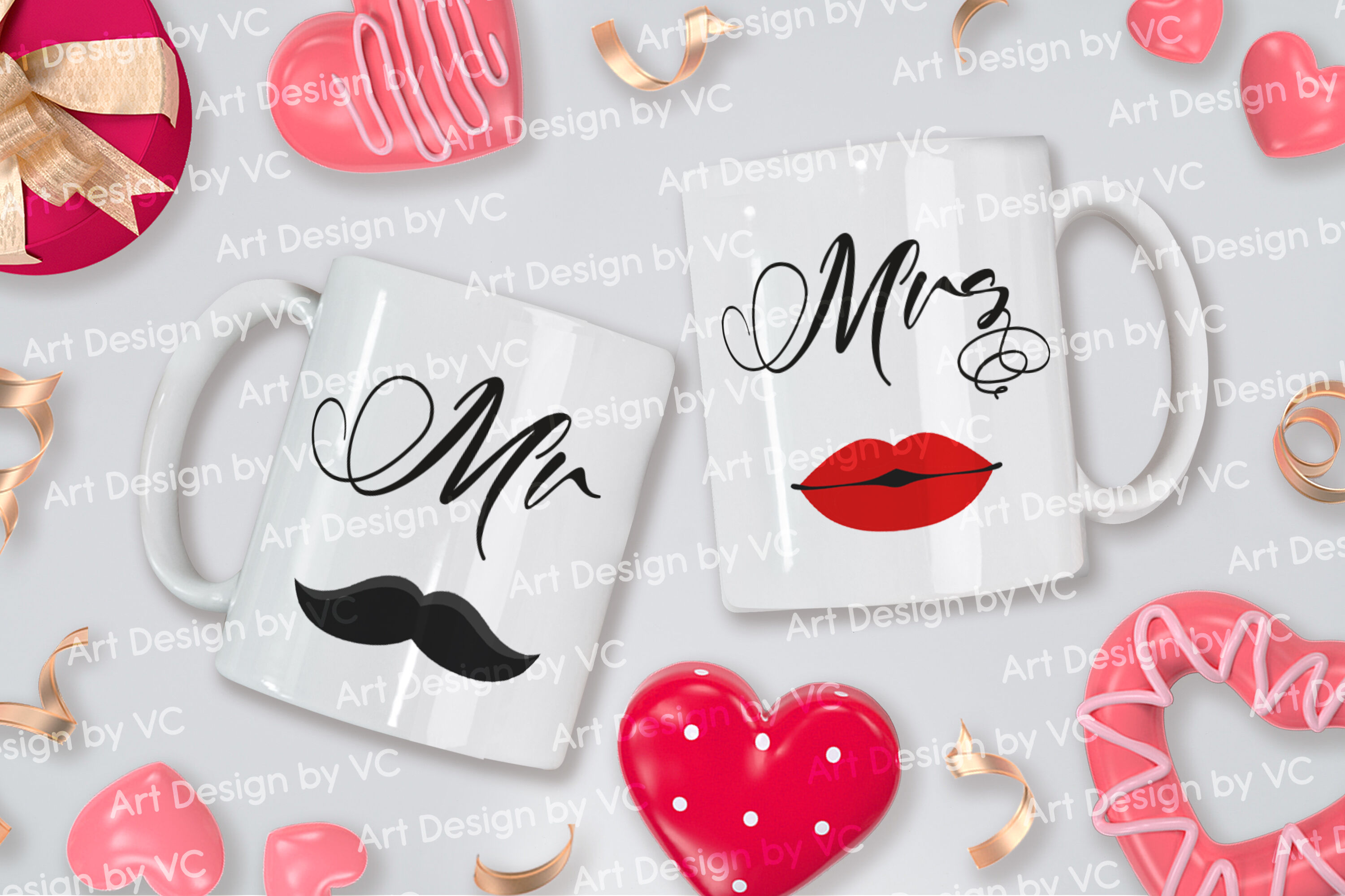 Cute Love Mug Design Vector Download