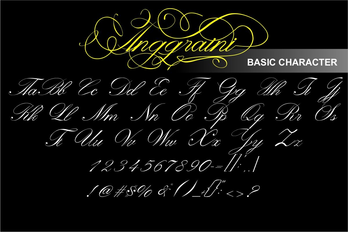 Anggraini Calligraphy Fonts By Enway Studio | Thehungryjpeg