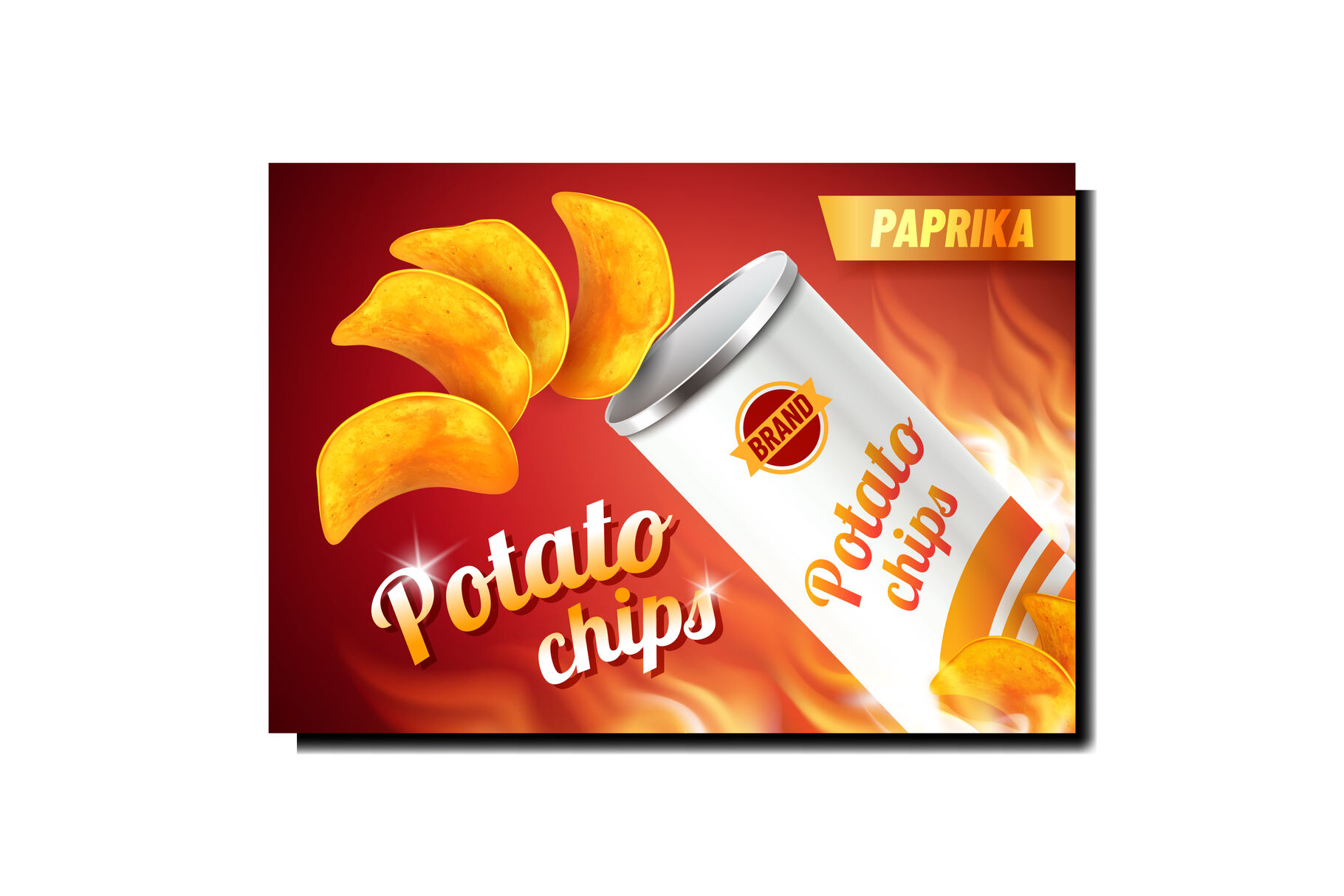 Potato Chips Creative Advertising Poster Vector By Pikepicture ...