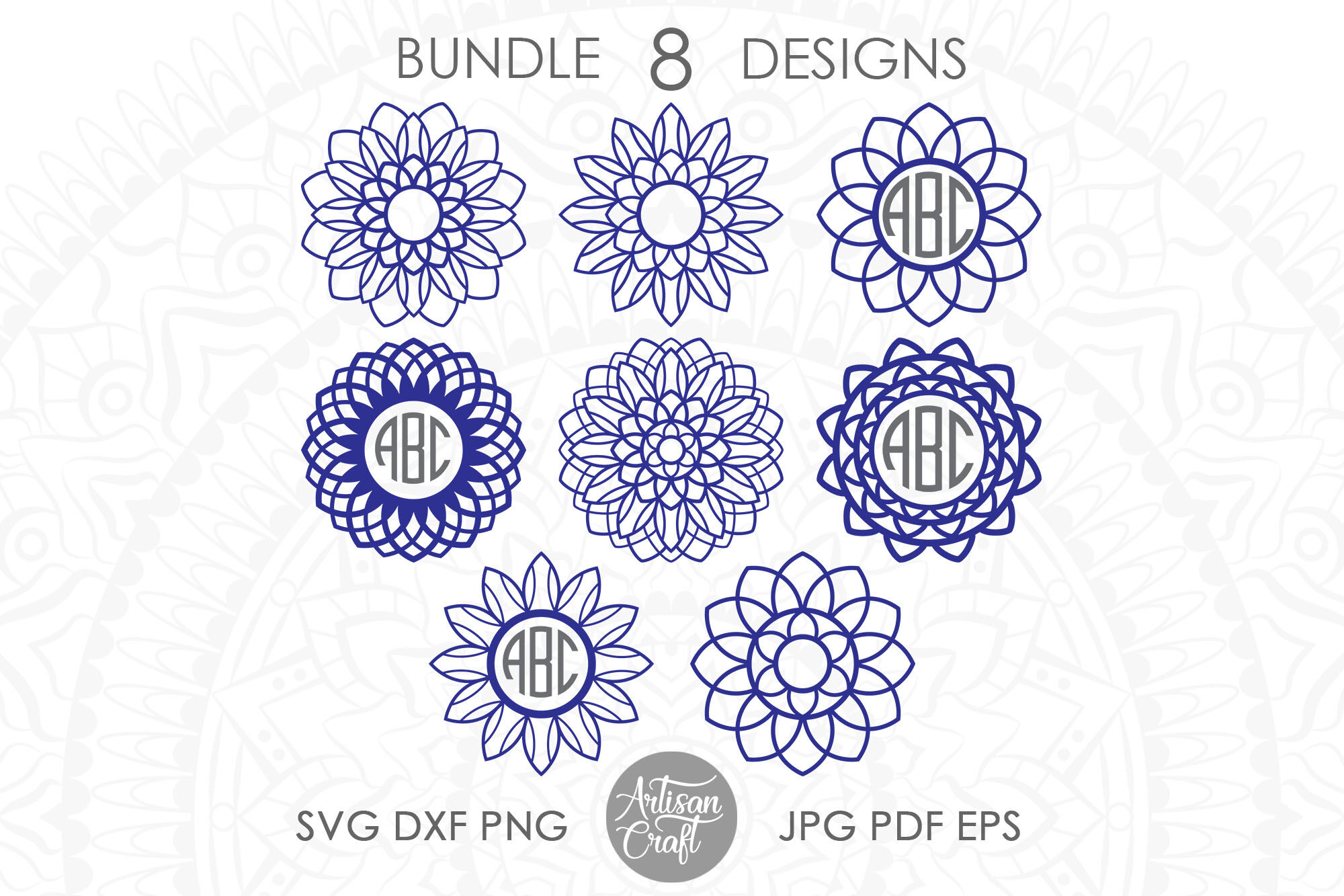 Free Free 247 Monogram Flower Mandala Svg SVG PNG EPS DXF File
