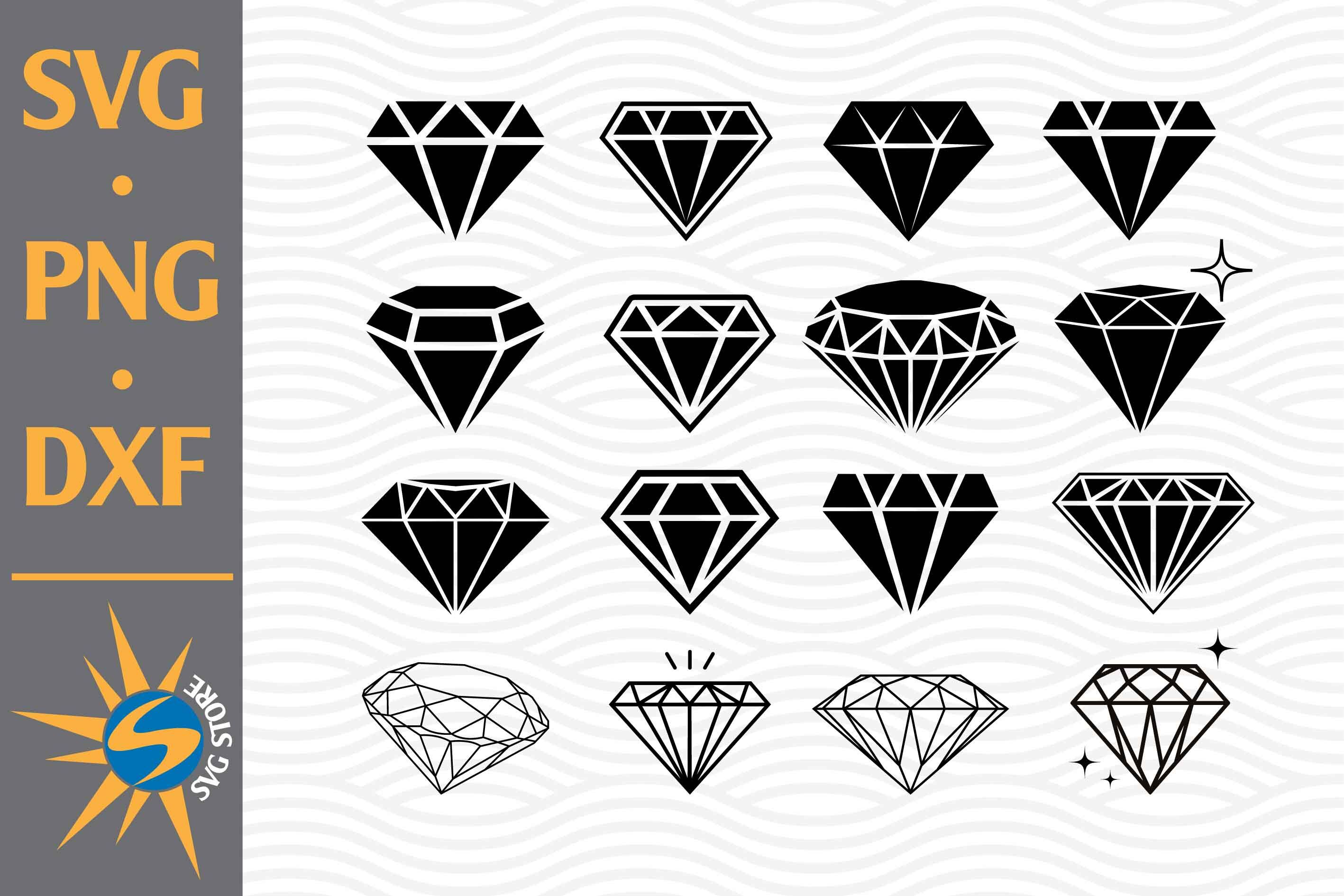 Diamond SVG File, Diamond Clipart, Diamond DXF, Diamond Silhouette ...