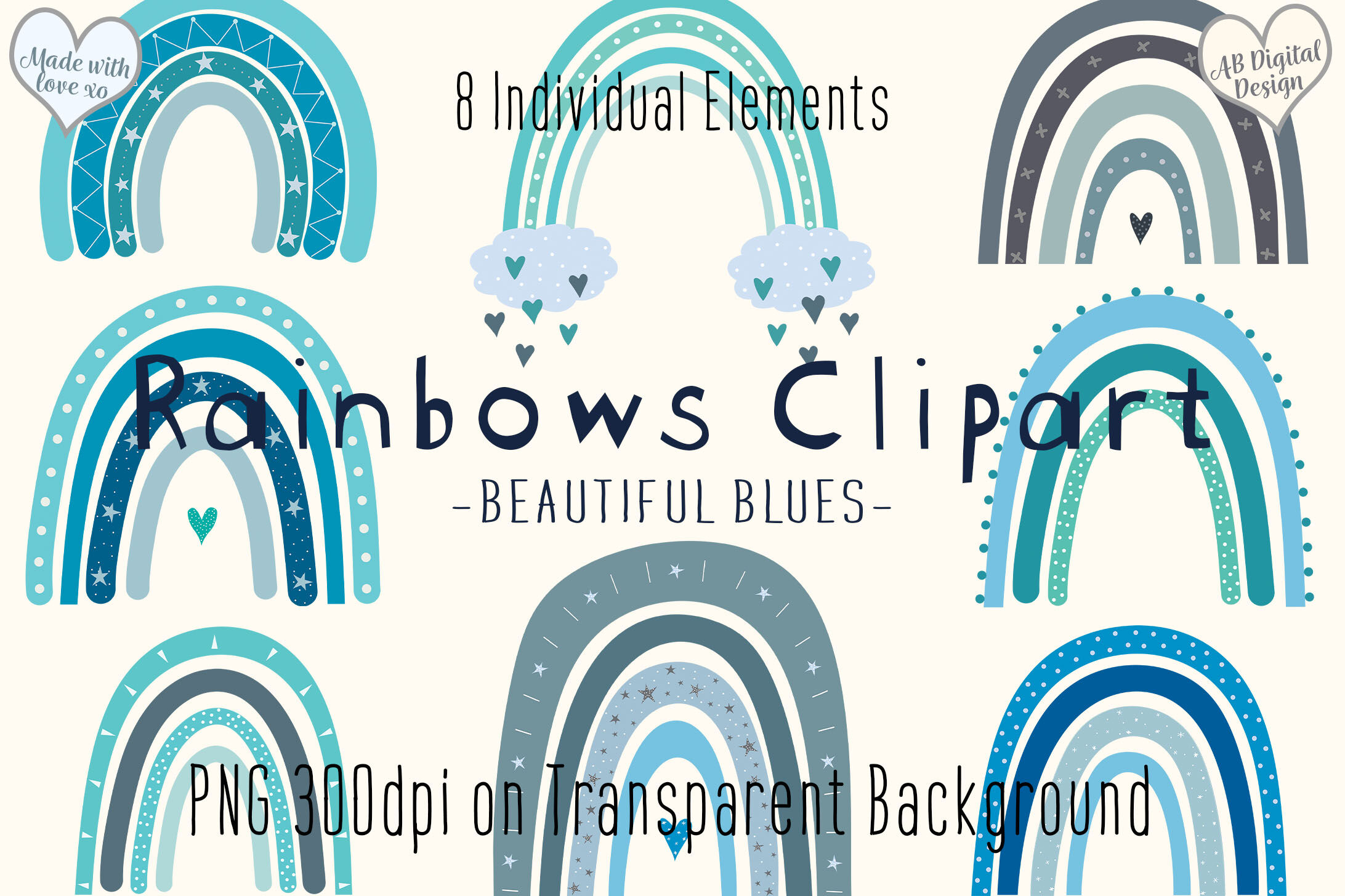 Rainbow Friends Clipart PNG Bundle Blue PNG Bundle Rainbow 