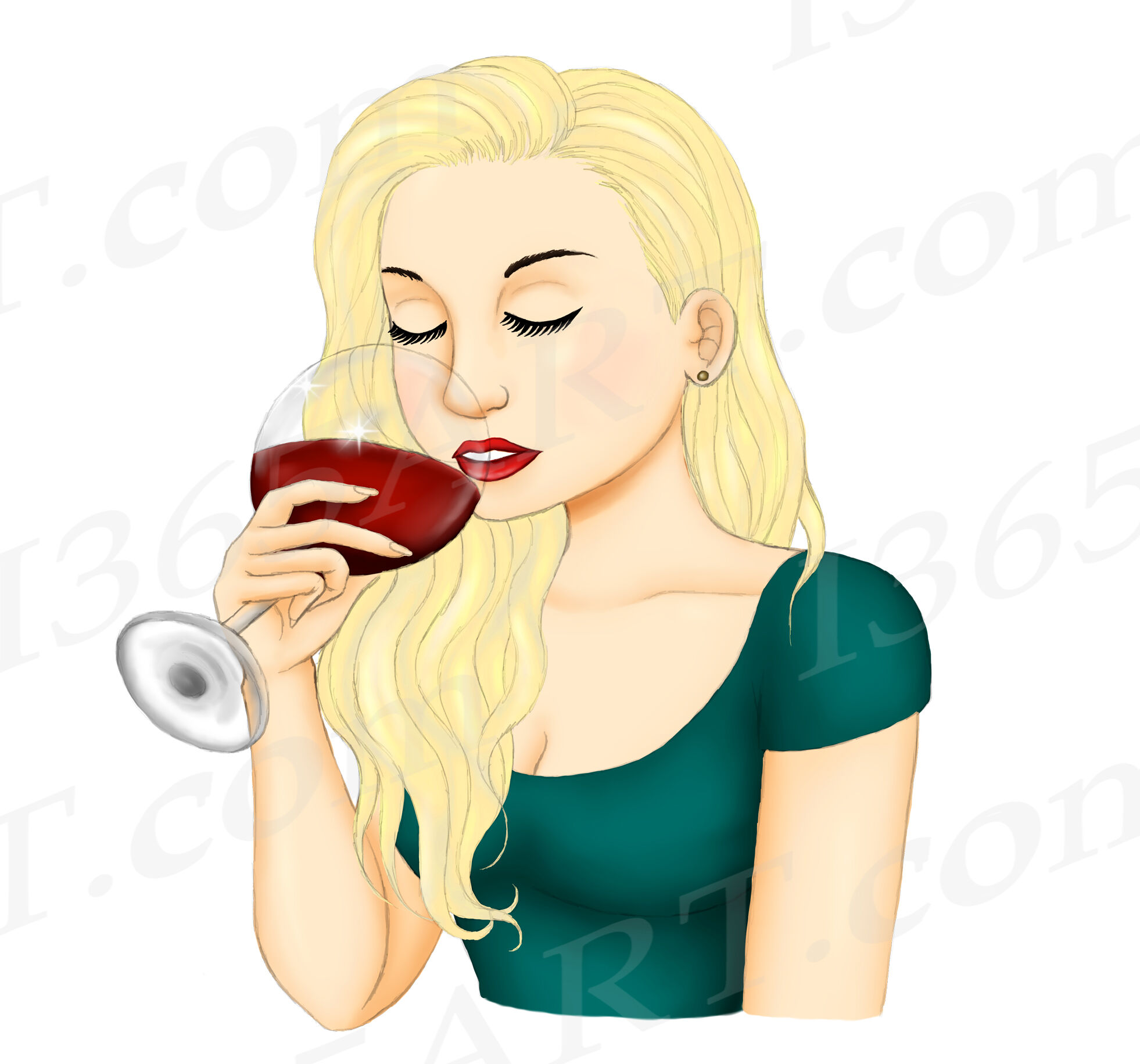 Beautiful Women Drinking Wine Clipart Illustrations PNG By I 365 Art |  TheHungryJPEG