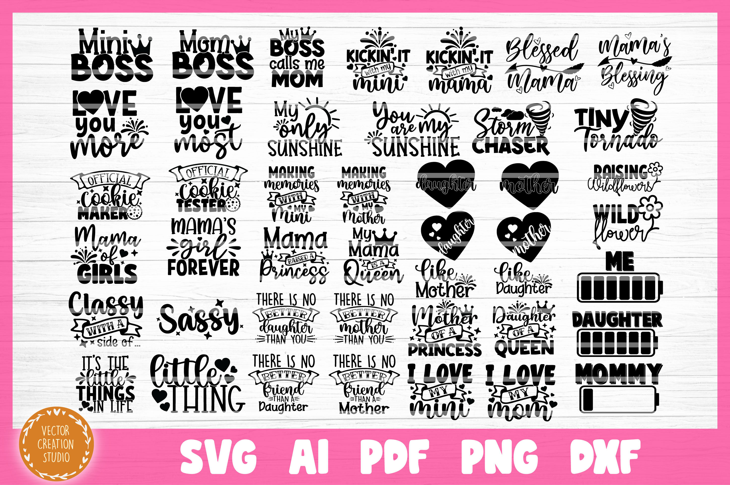 Download Mother Daughter Svg Bundle Cut Files By Vectorcreationstudio Thehungryjpeg Com