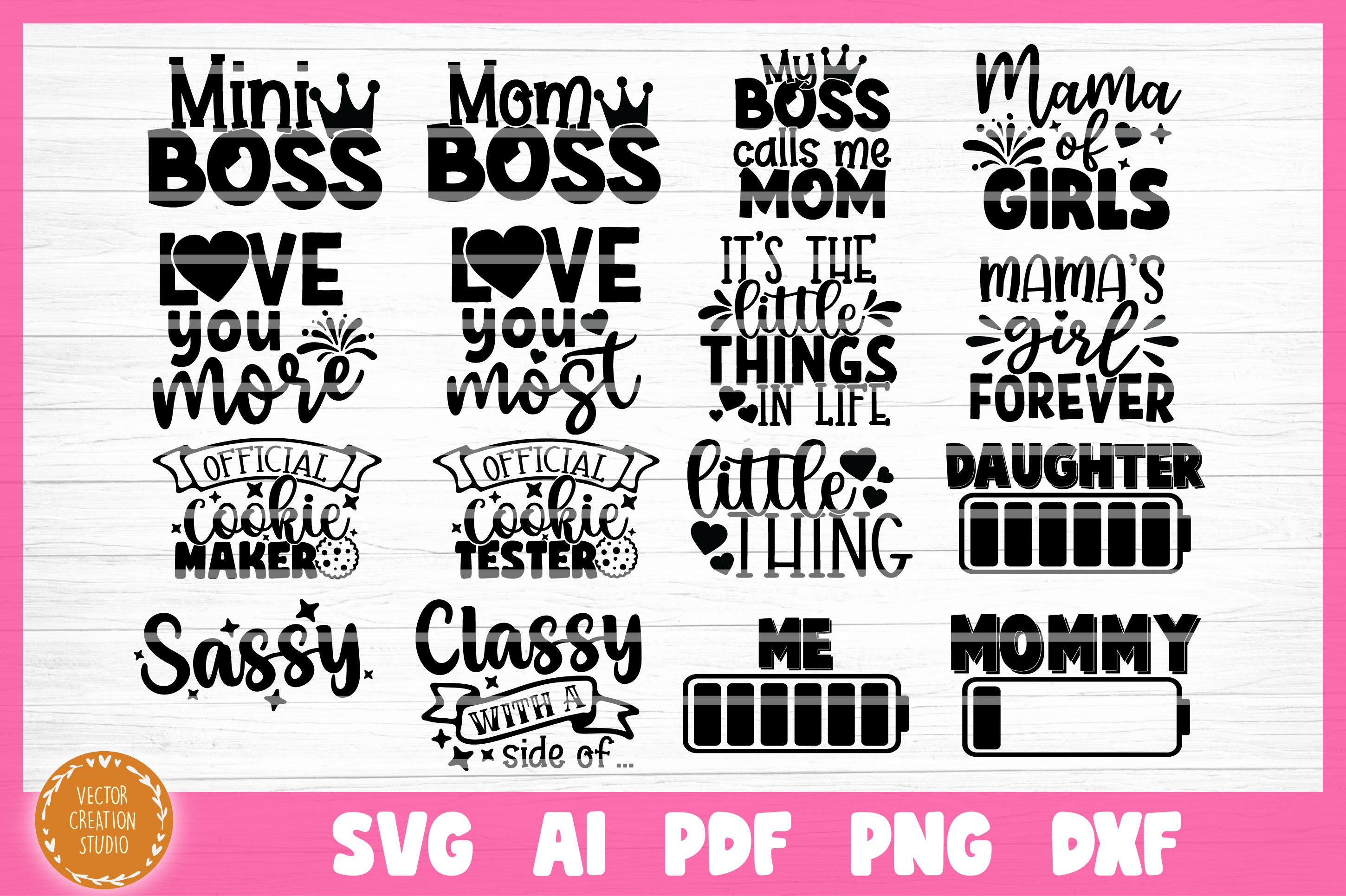 Download Mother Daughter Svg Bundle Cut Files By Vectorcreationstudio Thehungryjpeg Com