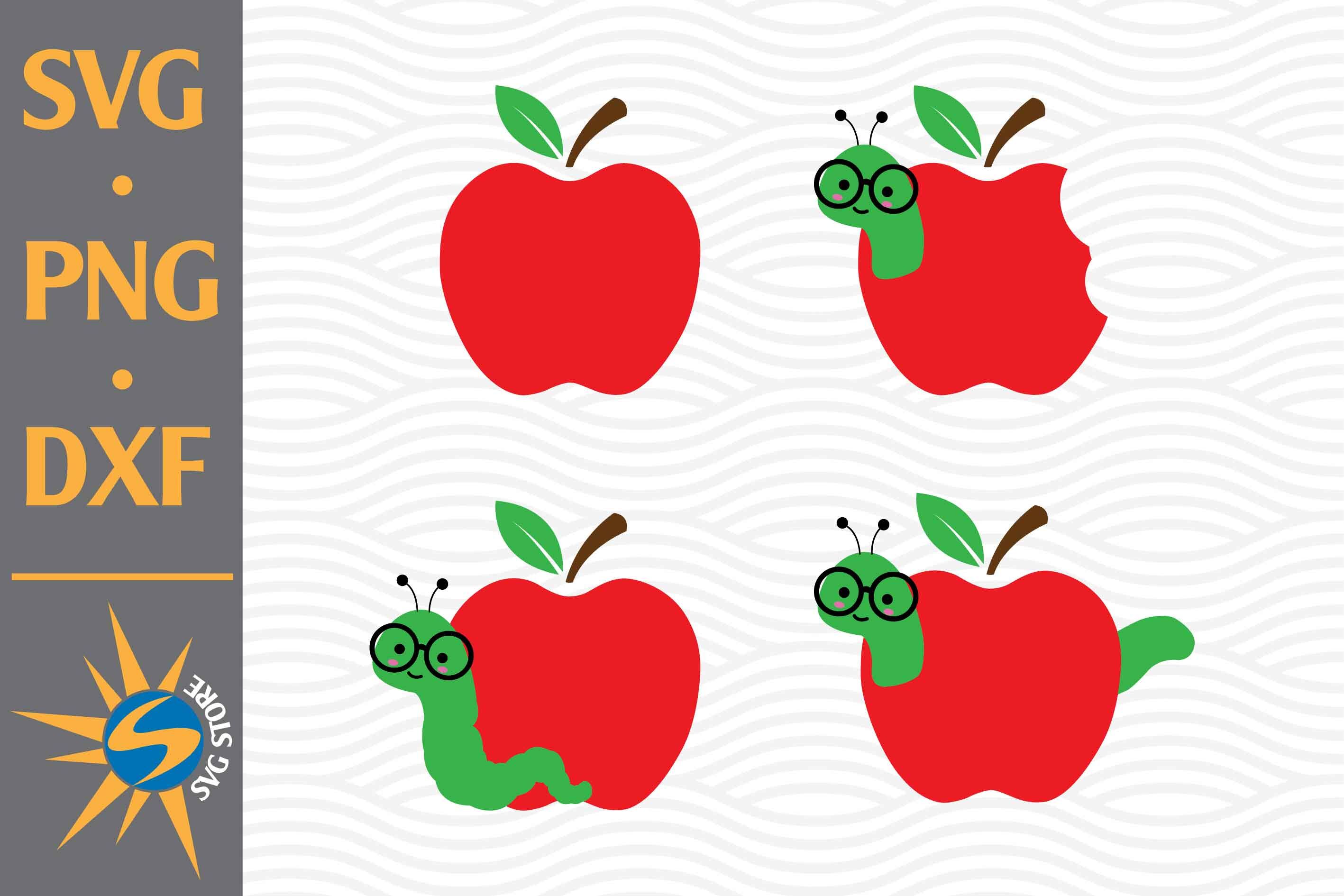 Worm In Apple Svg File For Scrapbooking Worm Svg File Apple Svg File ...