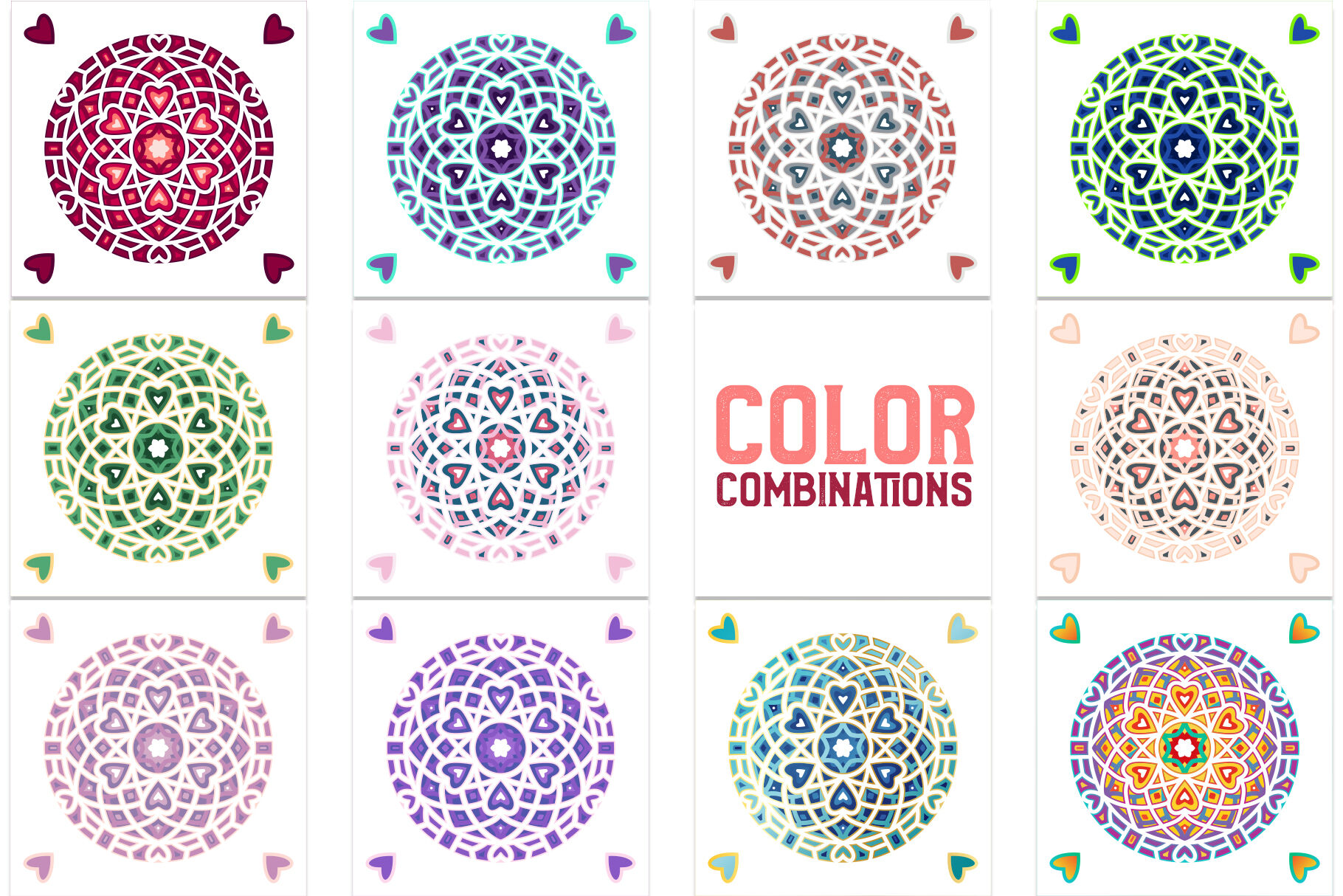 Layered 3D Love Mandala SVG Cut File By Pixaroma | TheHungryJPEG.com