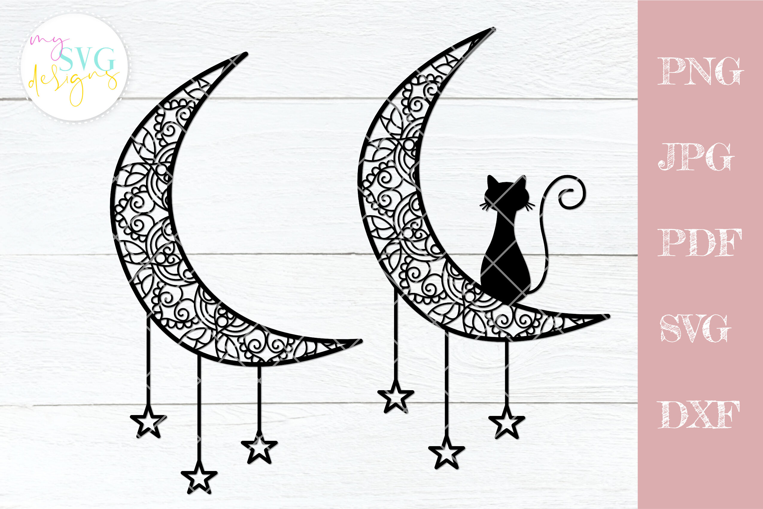 Moon Mandala Svg Dream Catcher Svg Cat Moon Svg By Mysvgdesigns Thehungryjpeg Com