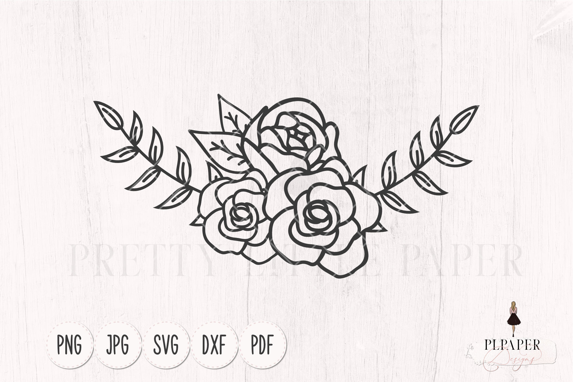 Rose Border Svg, Floral Arrangement Svg - So Fontsy