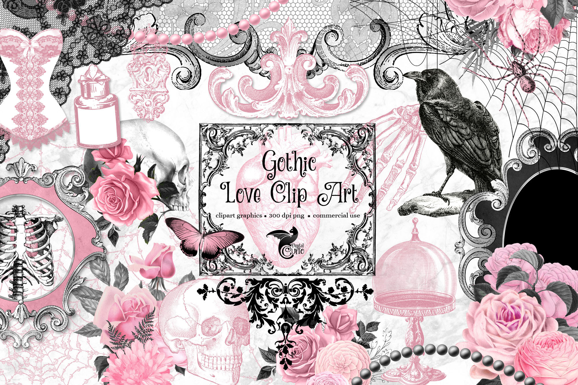 gothic roses clipart