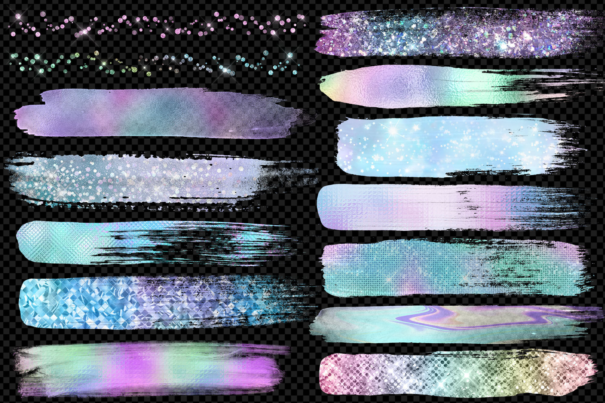 Download Iridescent Brush Strokes Clipart By Digital Curio Thehungryjpeg Com