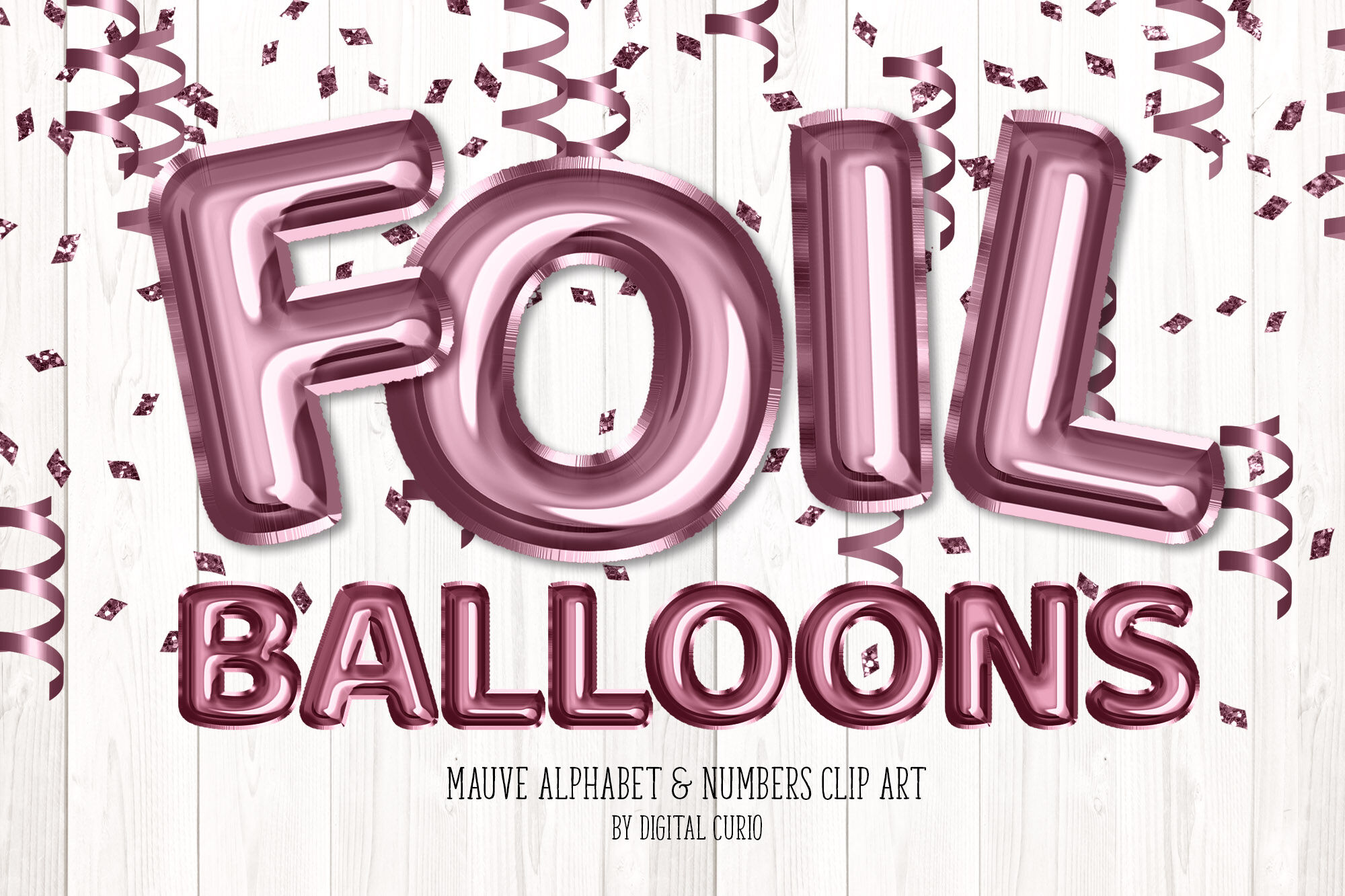 Mauve Foil Balloon Alphabet Clipart By Digital Curio | TheHungryJPEG