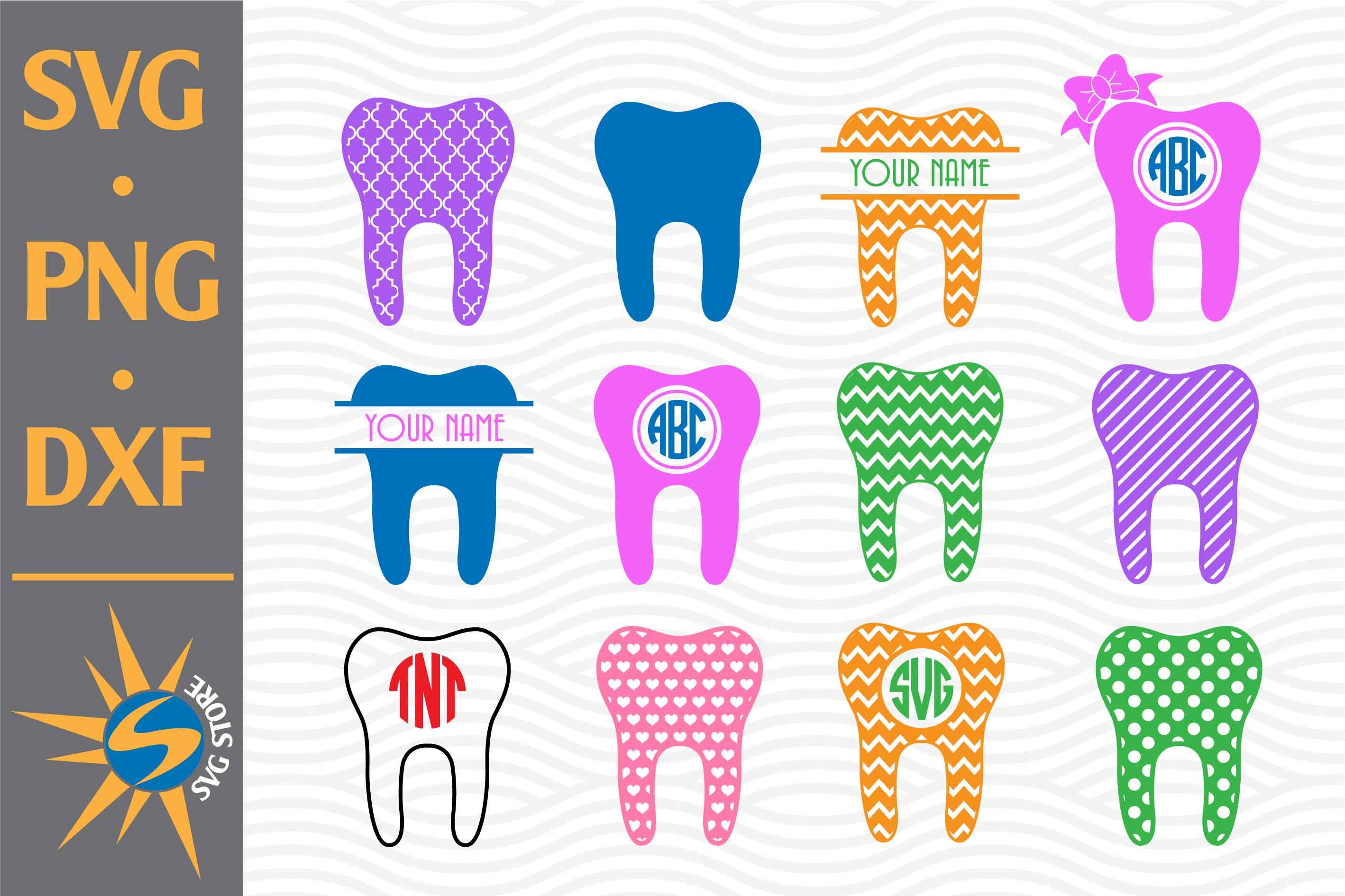 Download Tooth Monogram SVG, PNG, DXF Digital Files Include By ...