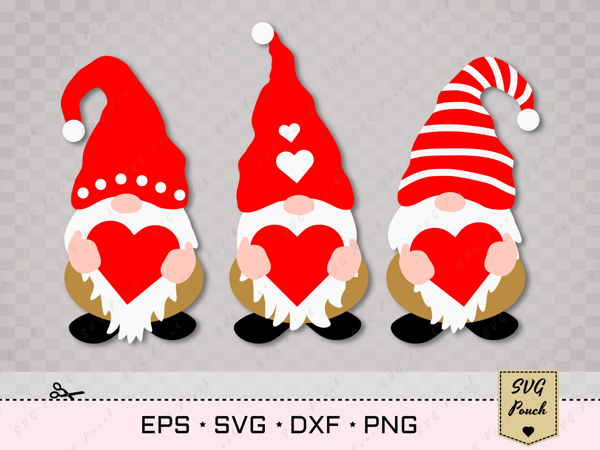 Valentine Gnomes SVG By SVGPouch