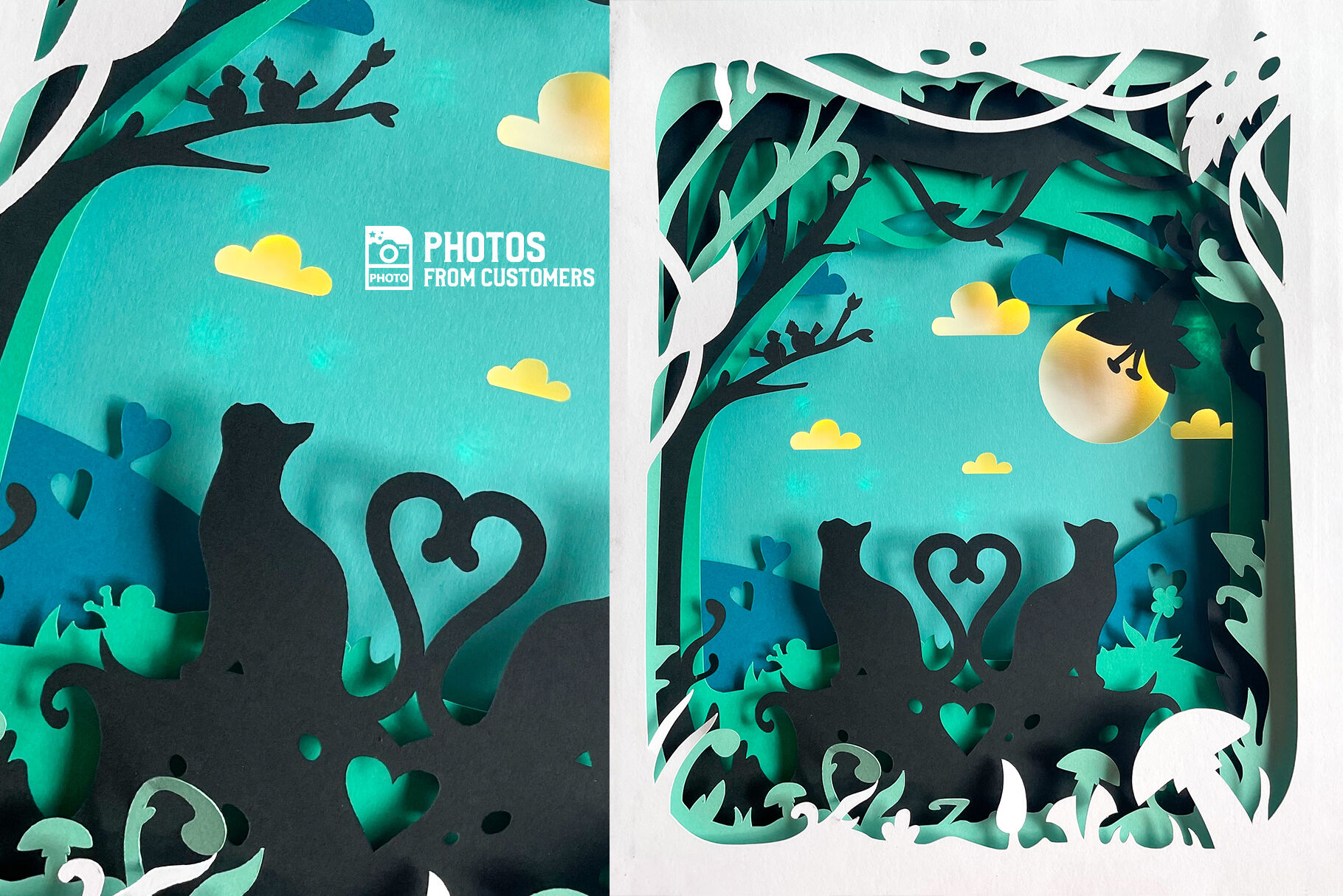 Download Love Cats 3d Shadow Box Svg Cut File By Pixaroma Thehungryjpeg Com