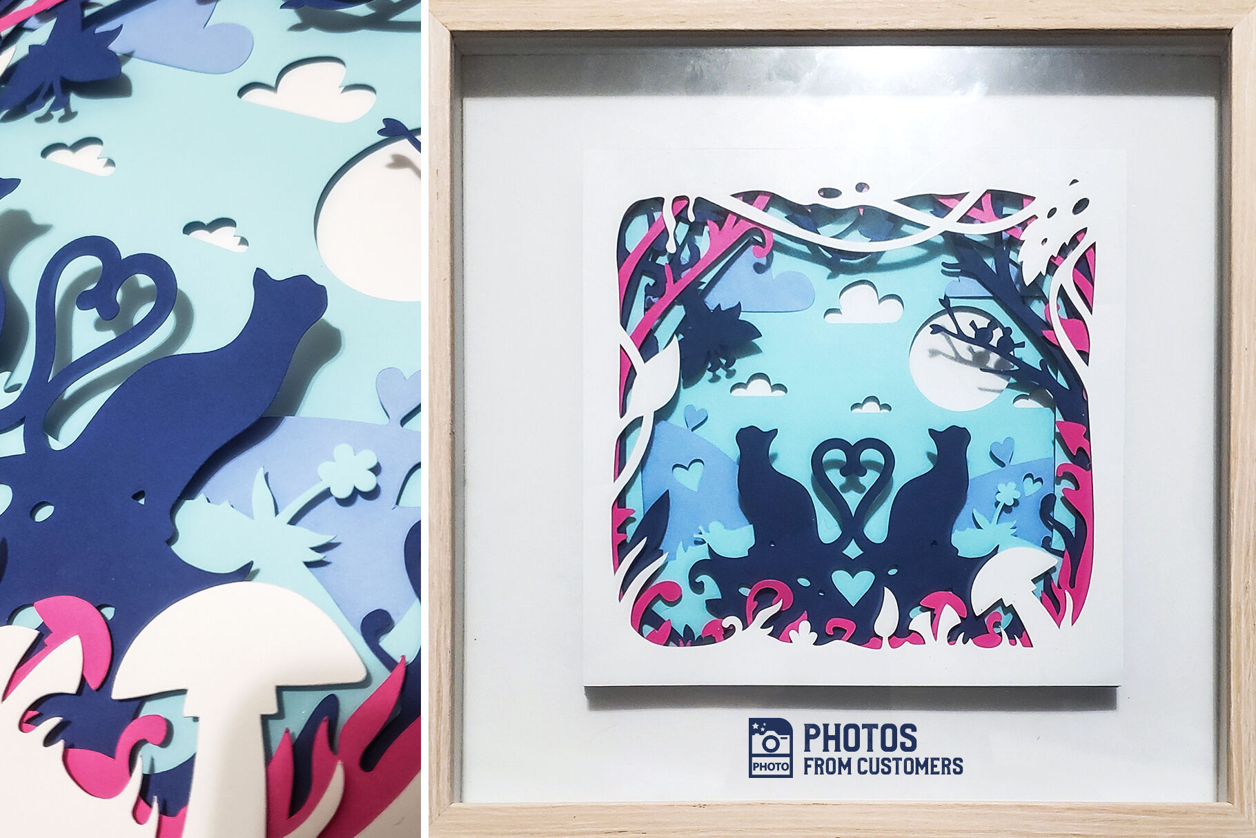 Download Love Cats 3d Shadow Box Svg Cut File By Pixaroma Thehungryjpeg Com