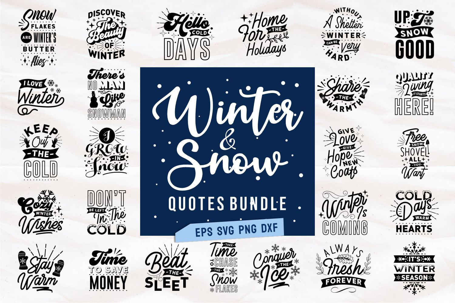 Download Winter Season Quotes Svg Bundle Craft Designs Collection Cut File By Universtock Thehungryjpeg Com