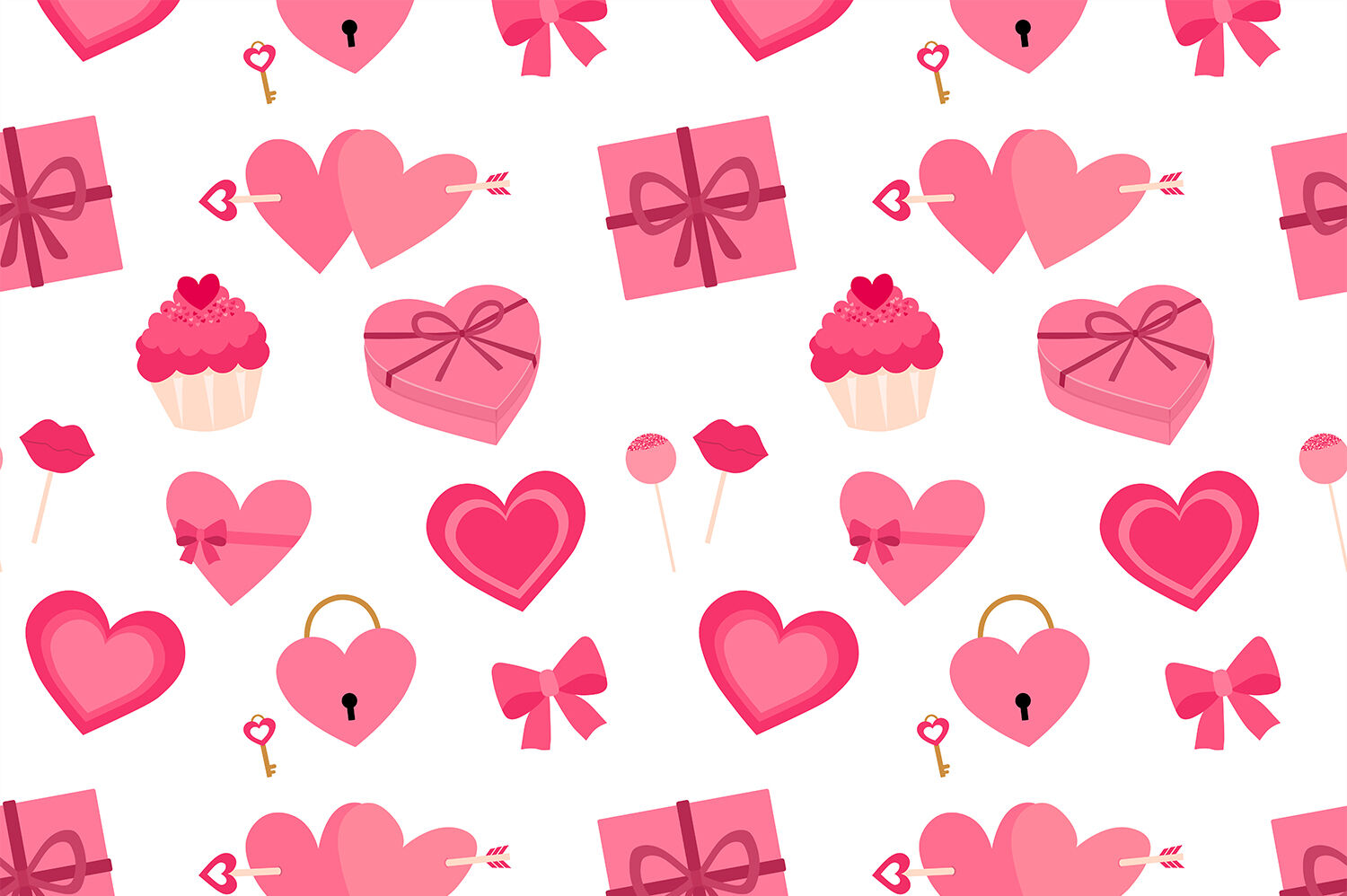 Cute Hearts Seamless Pattern Design Vector Valentine Wrapping Paper vektor  av ©koontmwc 603780398