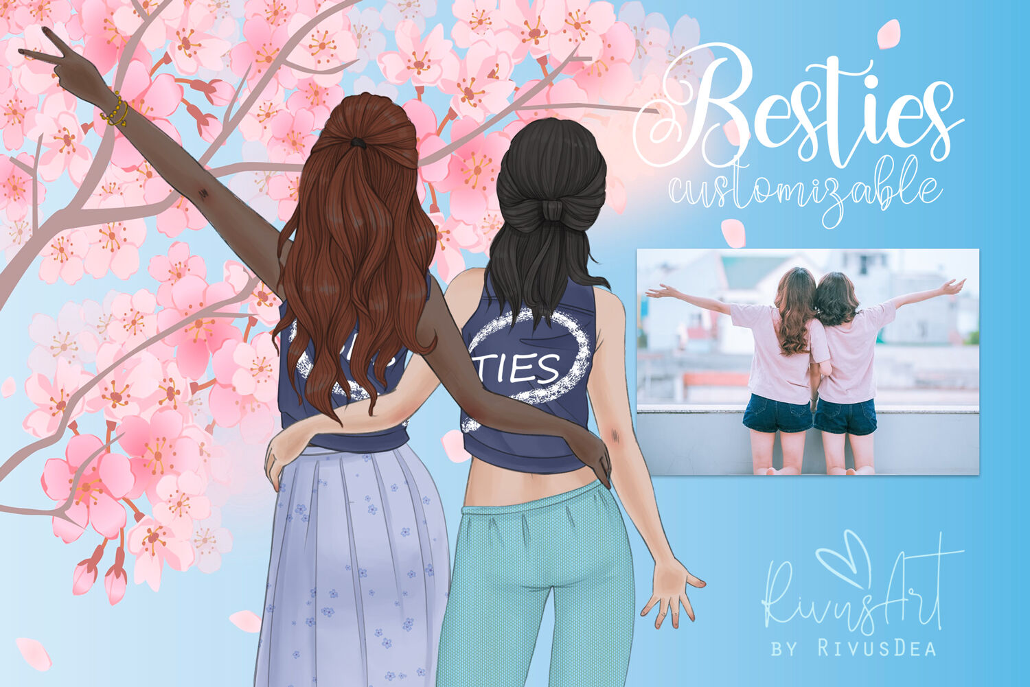 Download Valentines Besties Best Friends Heart Customizable Clipart Sisters Bf By Rivus Art Thehungryjpeg Com