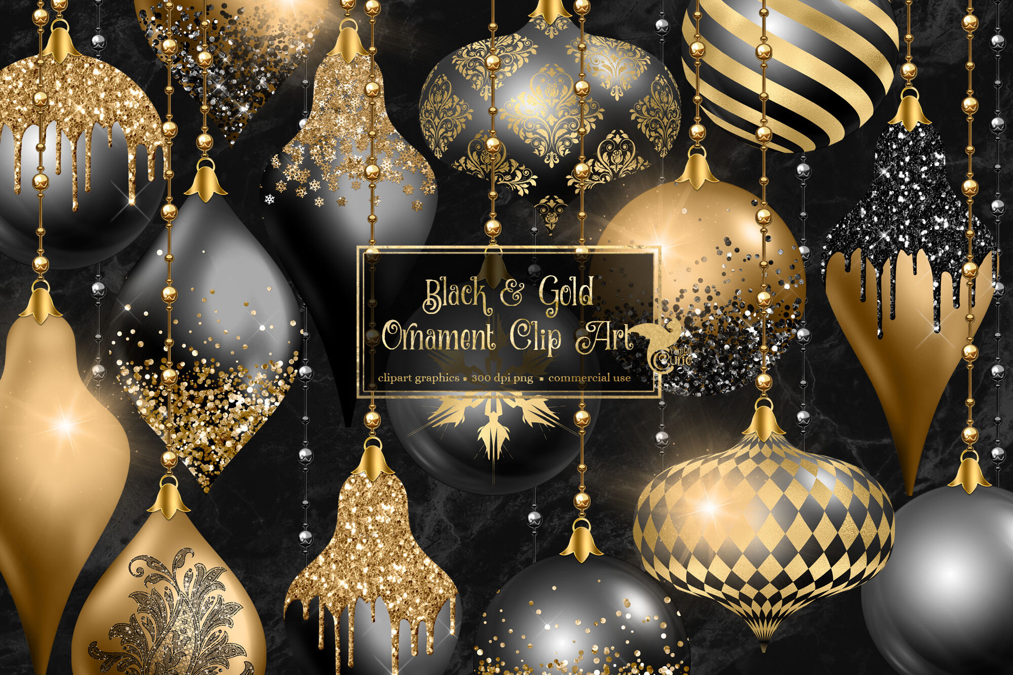 gold christmas ornament clip art
