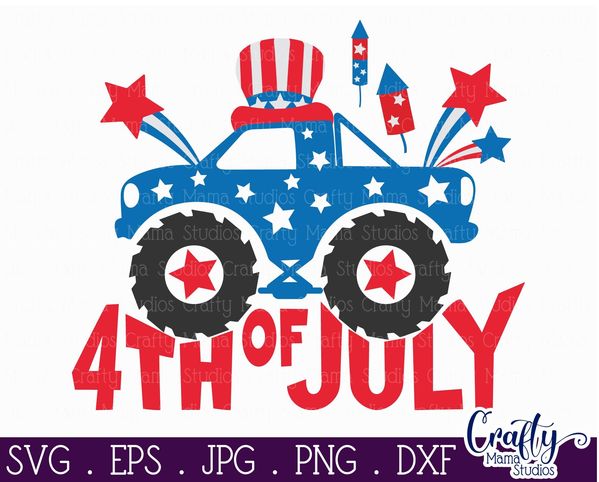 Monster Truck Svg 4th Of July Shirt Svg Kid S Truck File By Crafty Mama Studios Thehungryjpeg Com