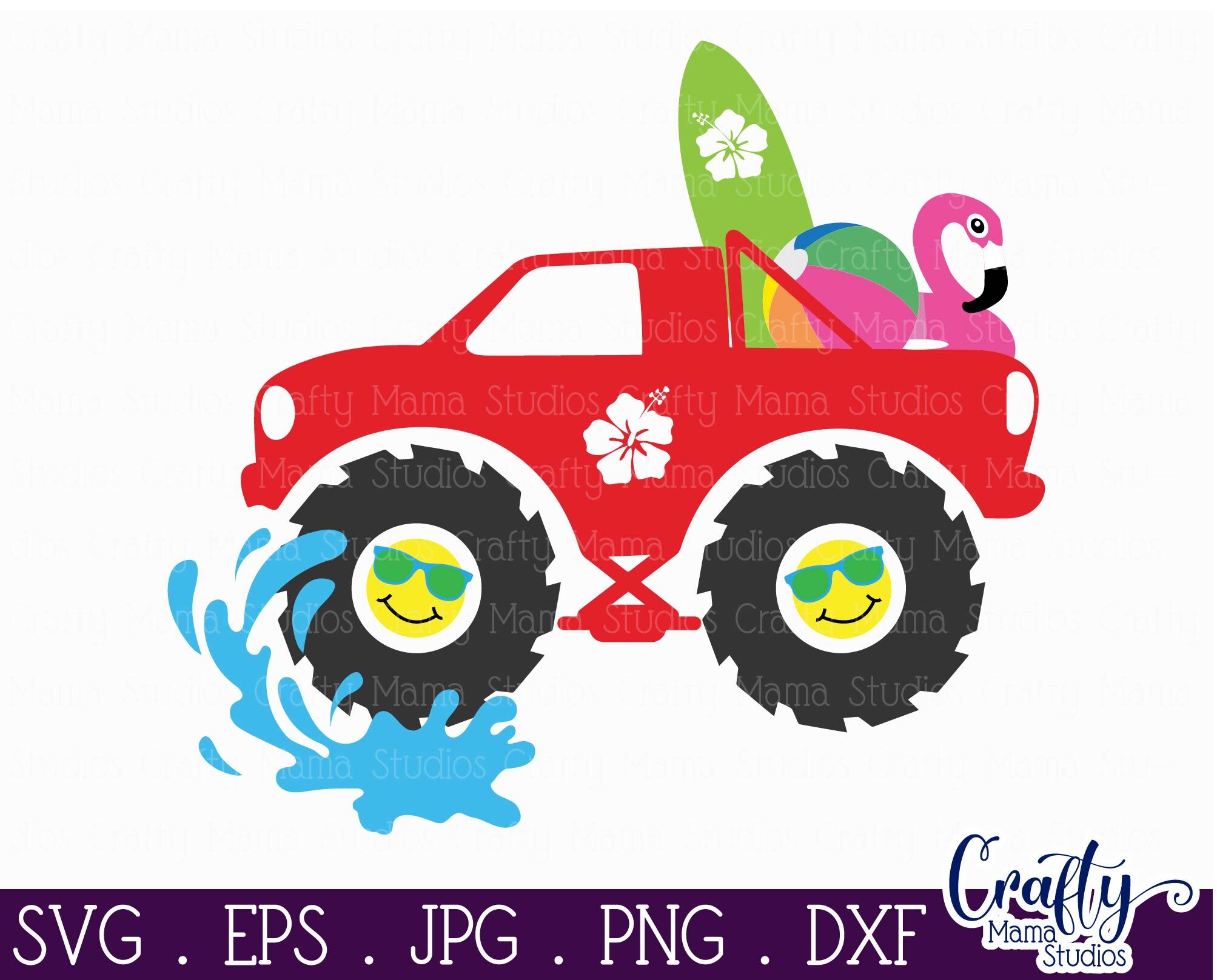 Download Monster Truck Svg Summer Shirt Svg Surfing Kids Truck File By Crafty Mama Studios Thehungryjpeg Com