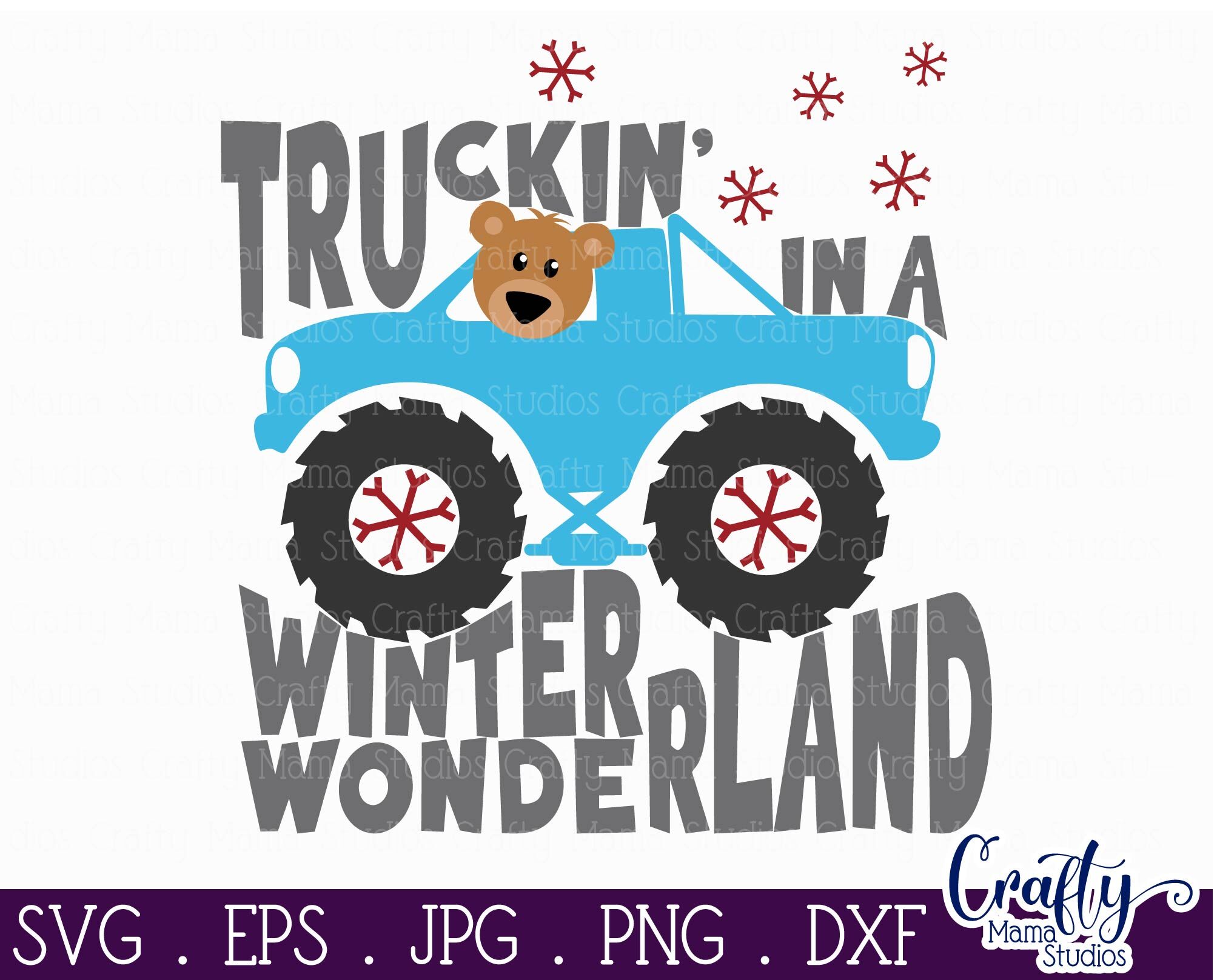 Download Monster Truck Svg Winter Shirt Svg Snow Bear Kids Truck By Crafty Mama Studios Thehungryjpeg Com