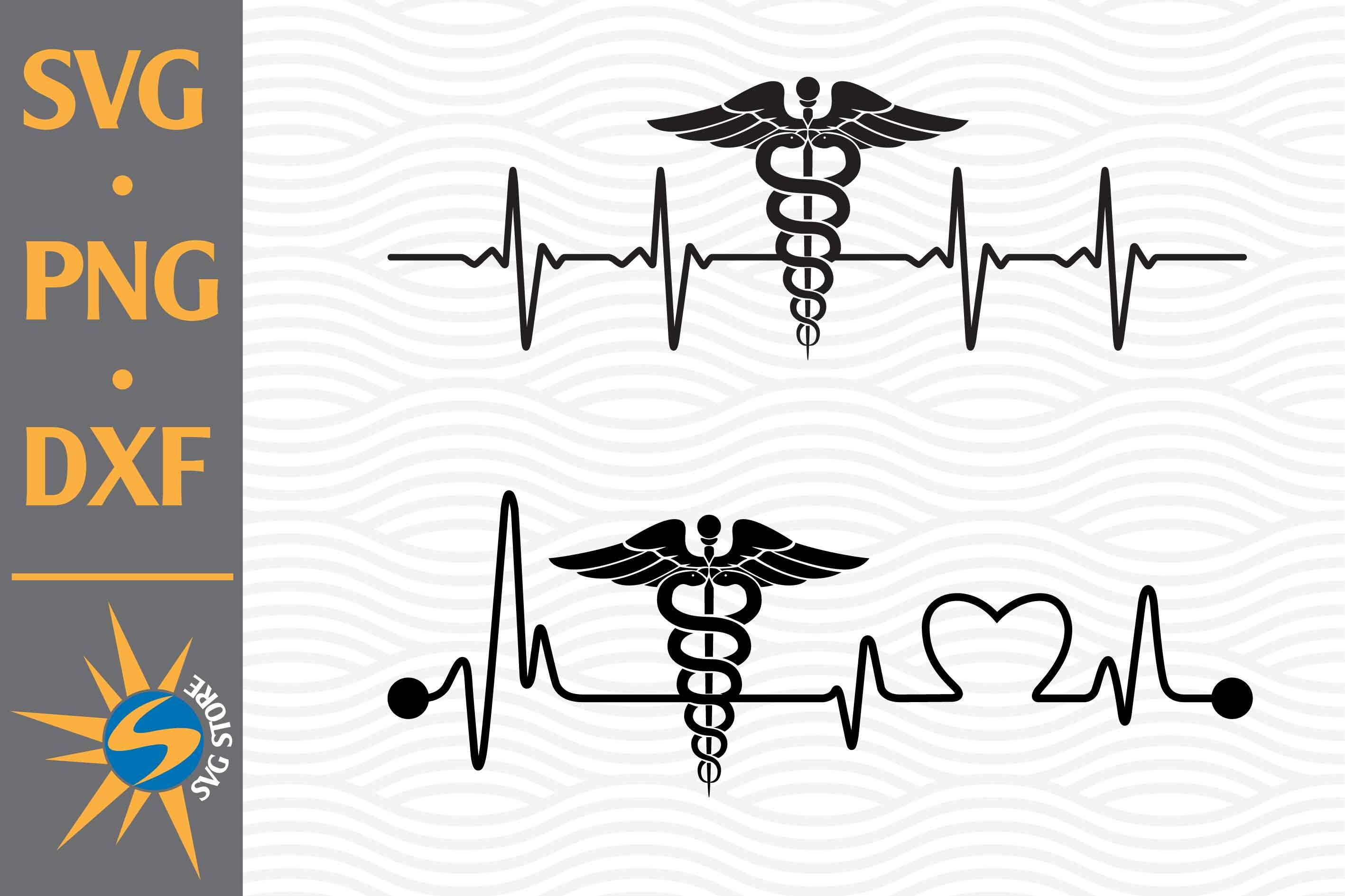 Download Caduceus Heartbeat Svg Png Dxf Digital Files Include By Svgstoreshop Thehungryjpeg Com