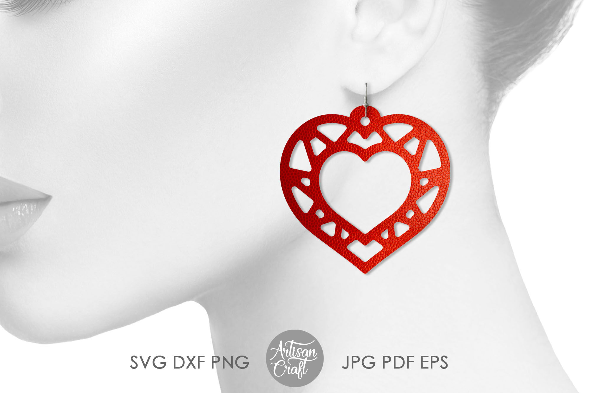 Heart lock and key earrings SVG By Artisan Craft SVG