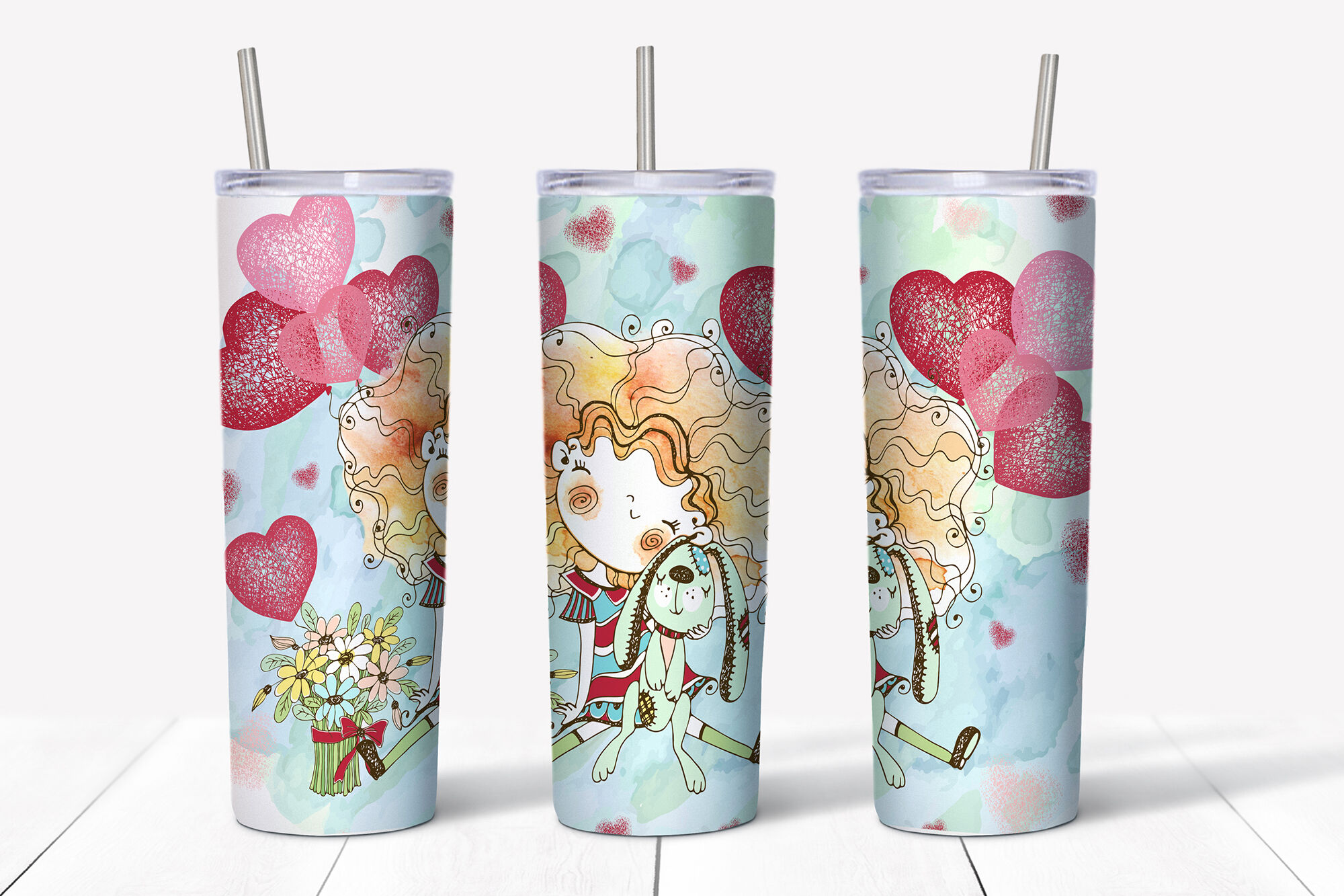 Valentine’s Day 20 ounce skinny Tumbler.