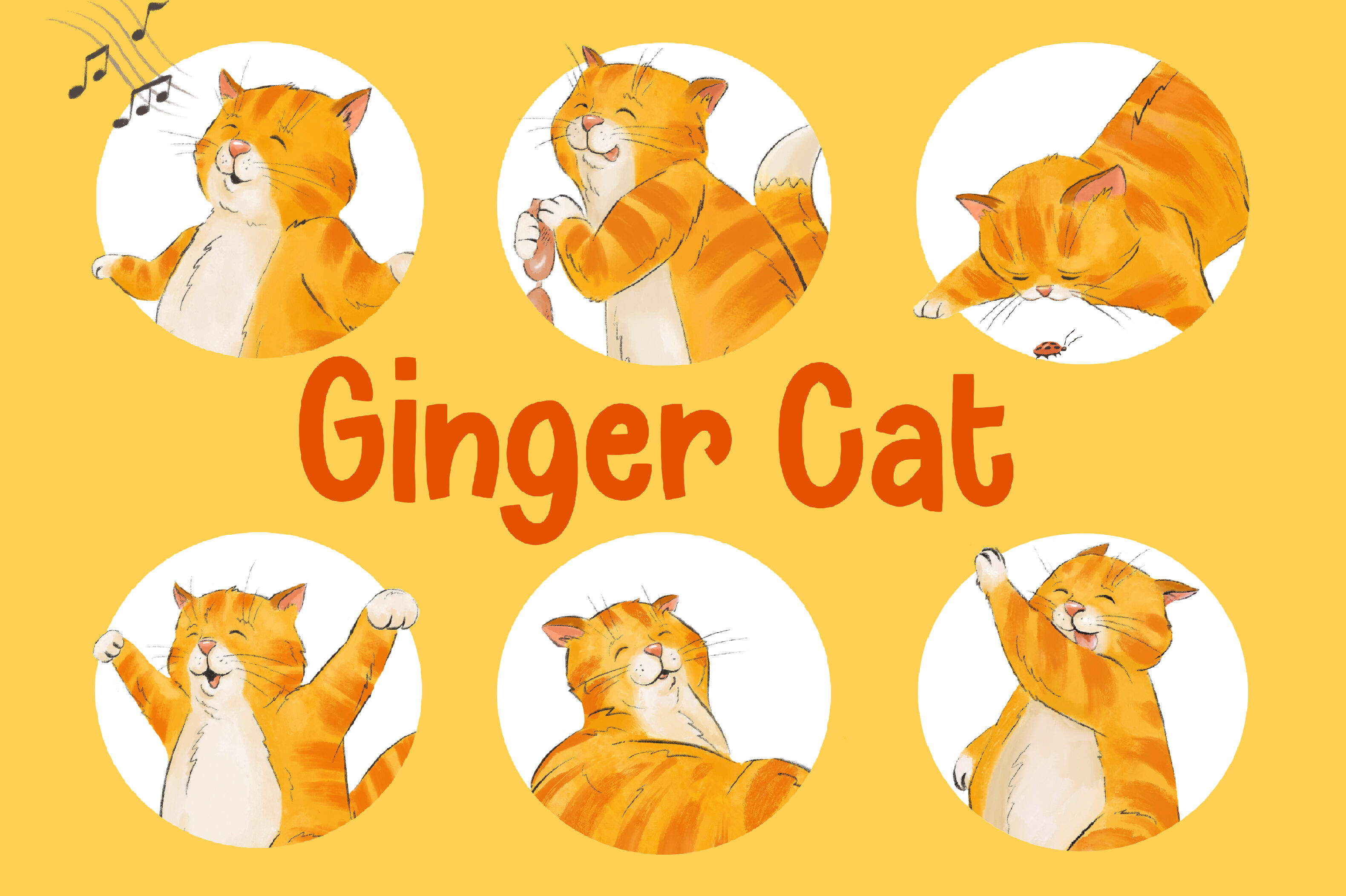 Ginger Cat By artstudio19 | TheHungryJPEG.com