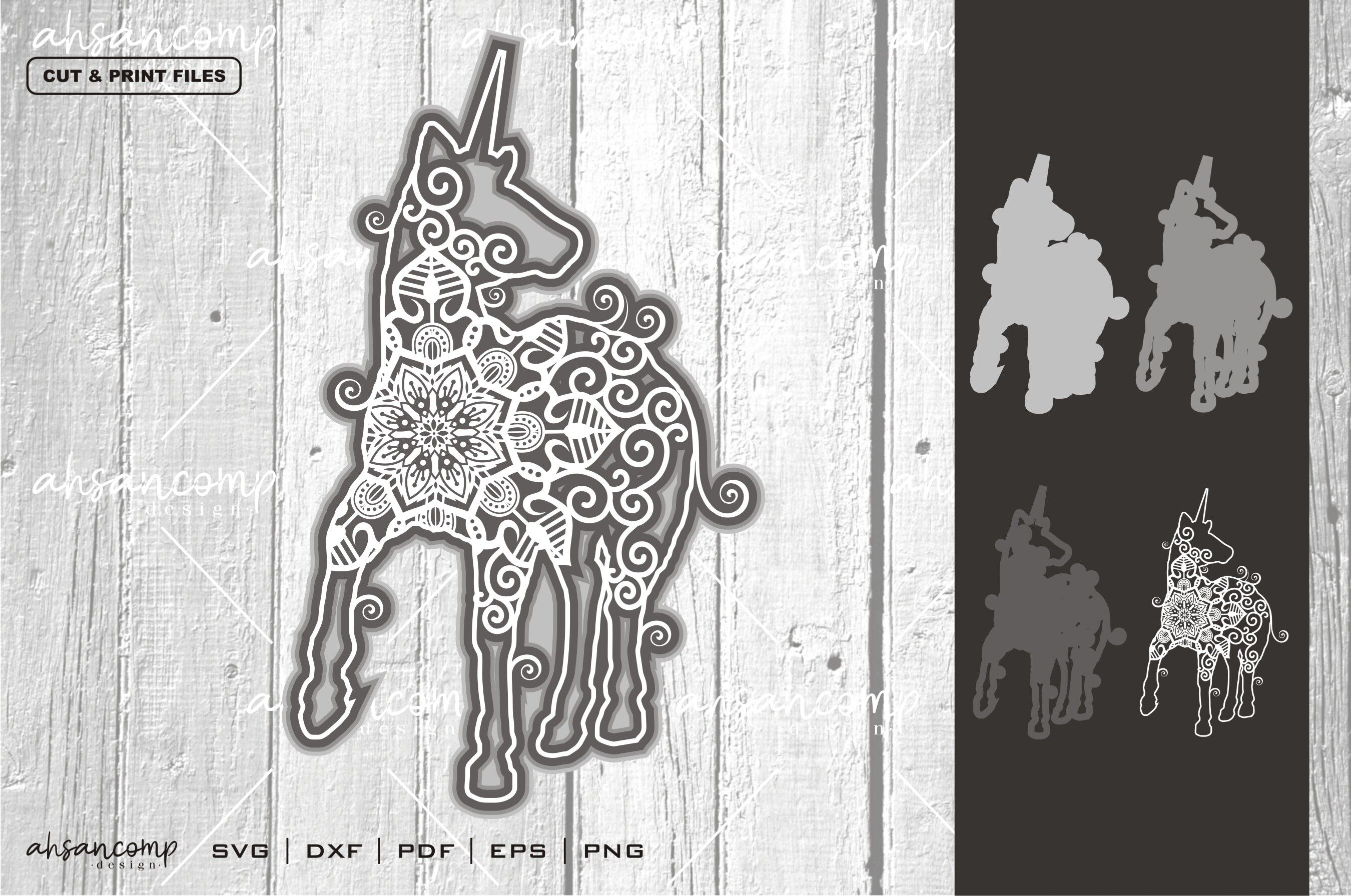 Download Unicorn Vector Svg 3d Layered By Ahsancomp Studio Thehungryjpeg Com