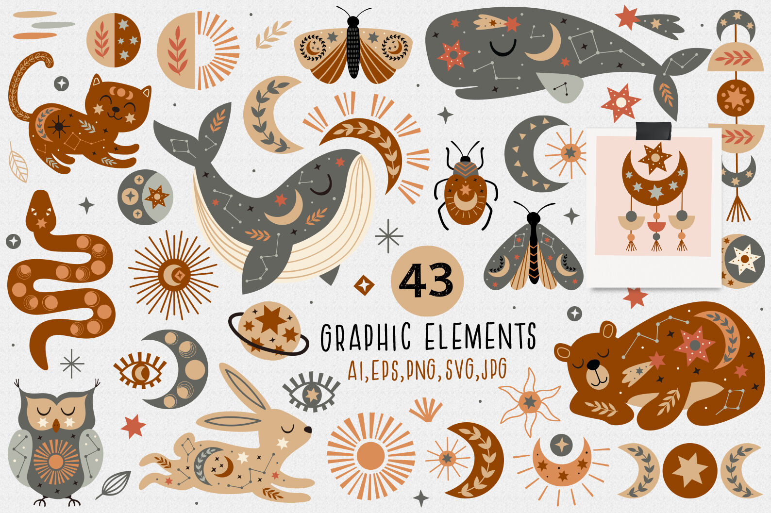 Celestial animals collection By Nataka | TheHungryJPEG Celestial animals collection By Nataka | TheHungryJPEG