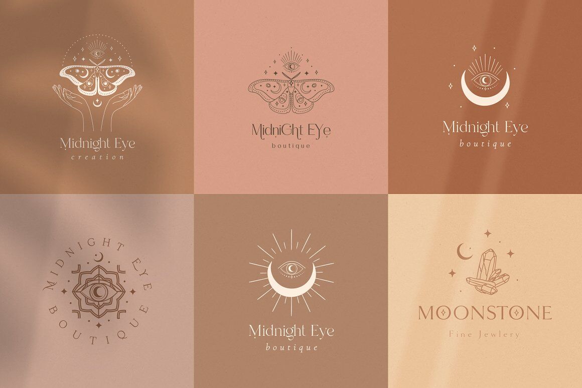 Mysterious Logos Collection. Fully editable Pre-made Logo Templates. By