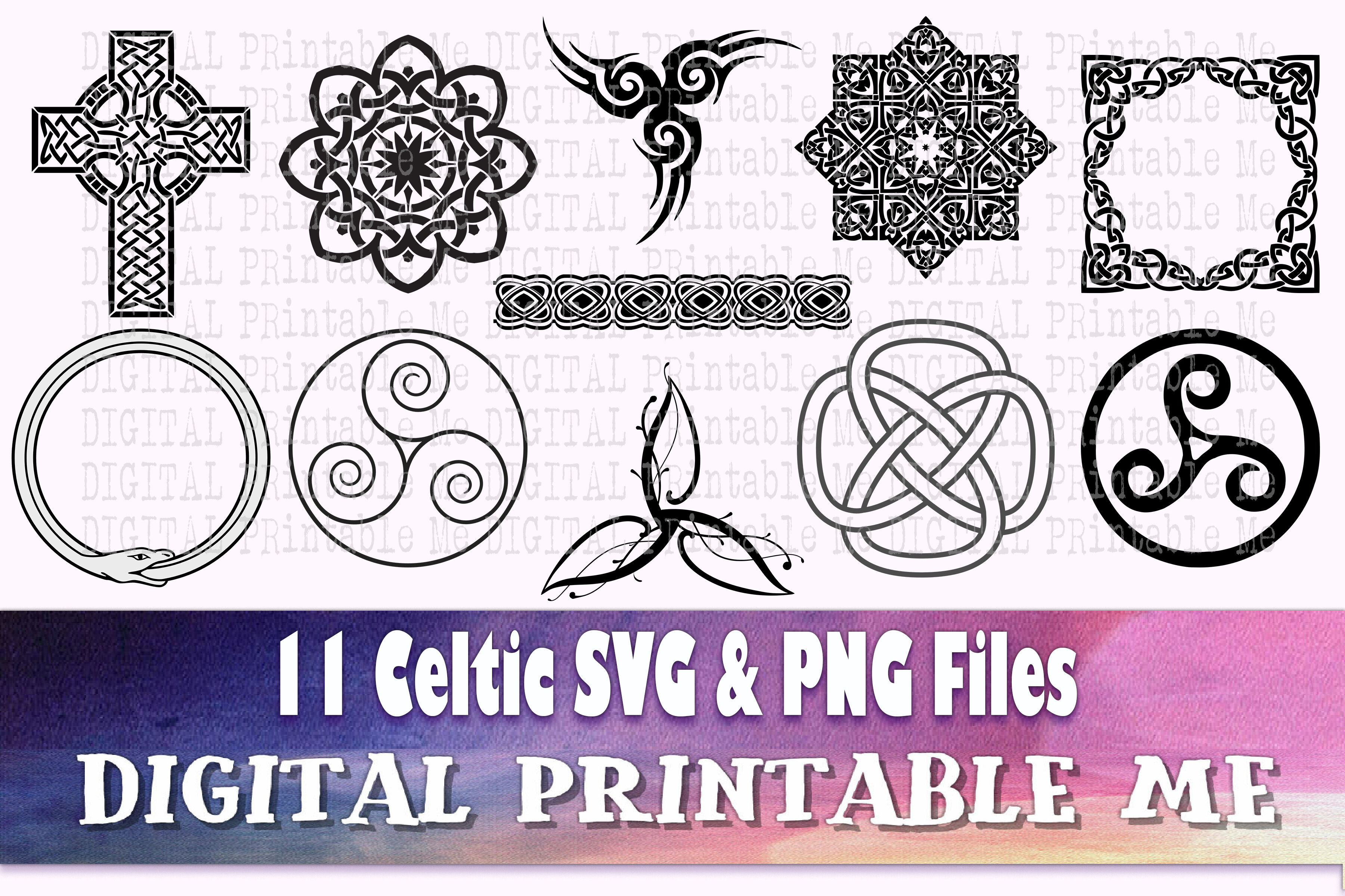 Download Celtic Svg Silhouette Bundle 11 Celtic Knot Cross Symbol Flourish By Digitalprintableme Thehungryjpeg Com