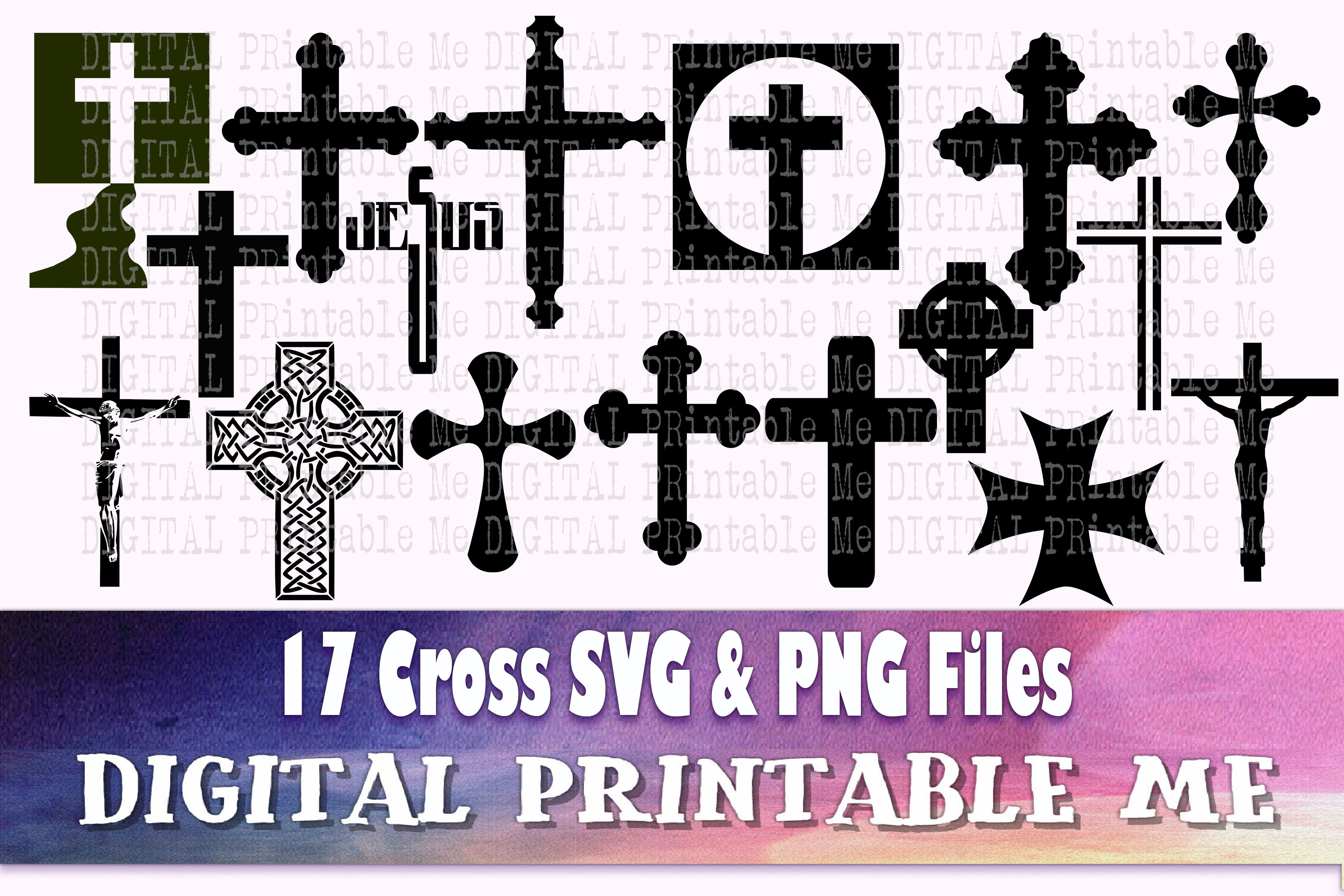 Download Cross Svg Silhouette Bundle 17 Religious Symbol Png Clip Art Vec By Digitalprintableme Thehungryjpeg Com