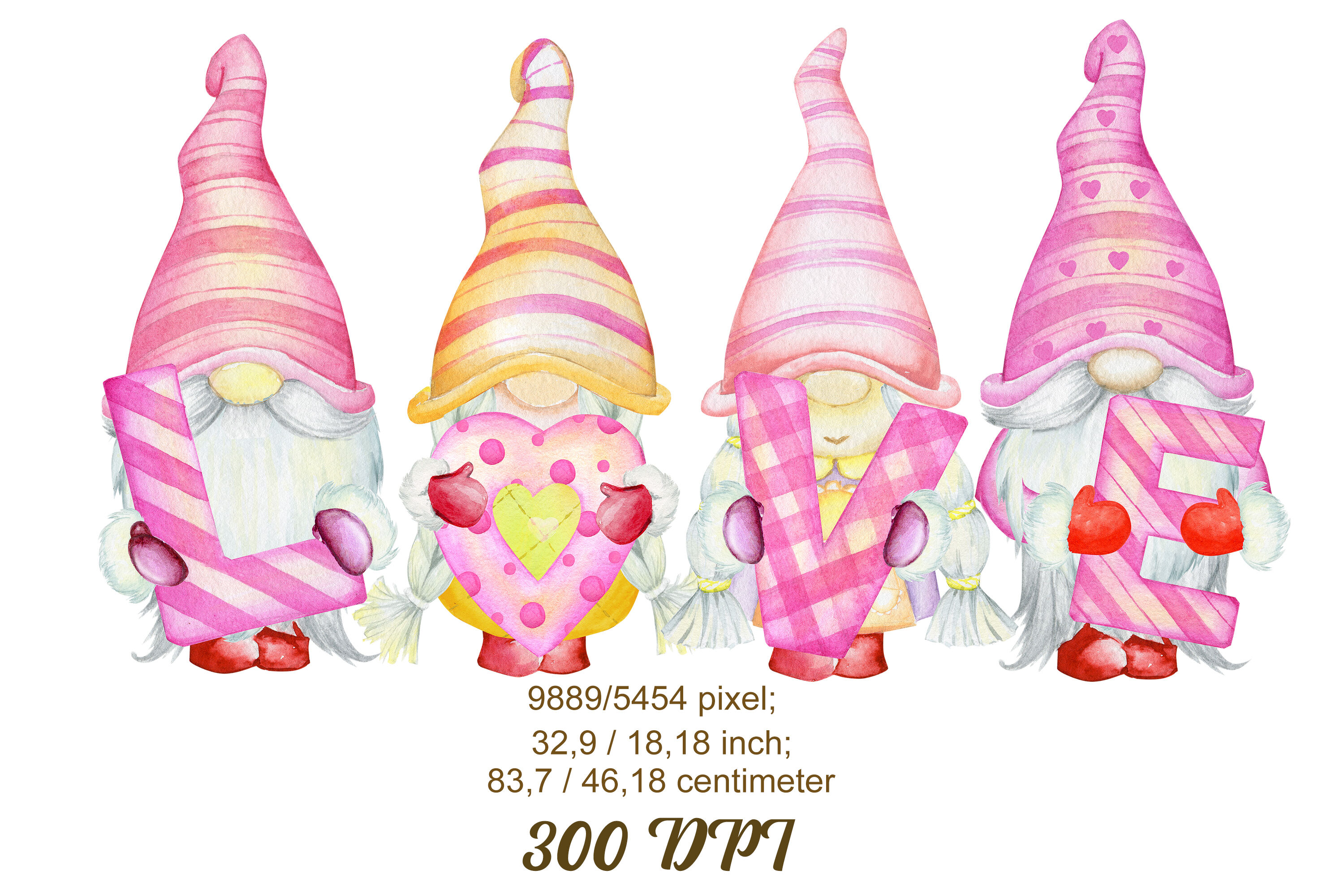 Download Watercolor Clip Art Valentine S Day Valentine Gnome Clipart Valent By Nlia2020 Thehungryjpeg Com