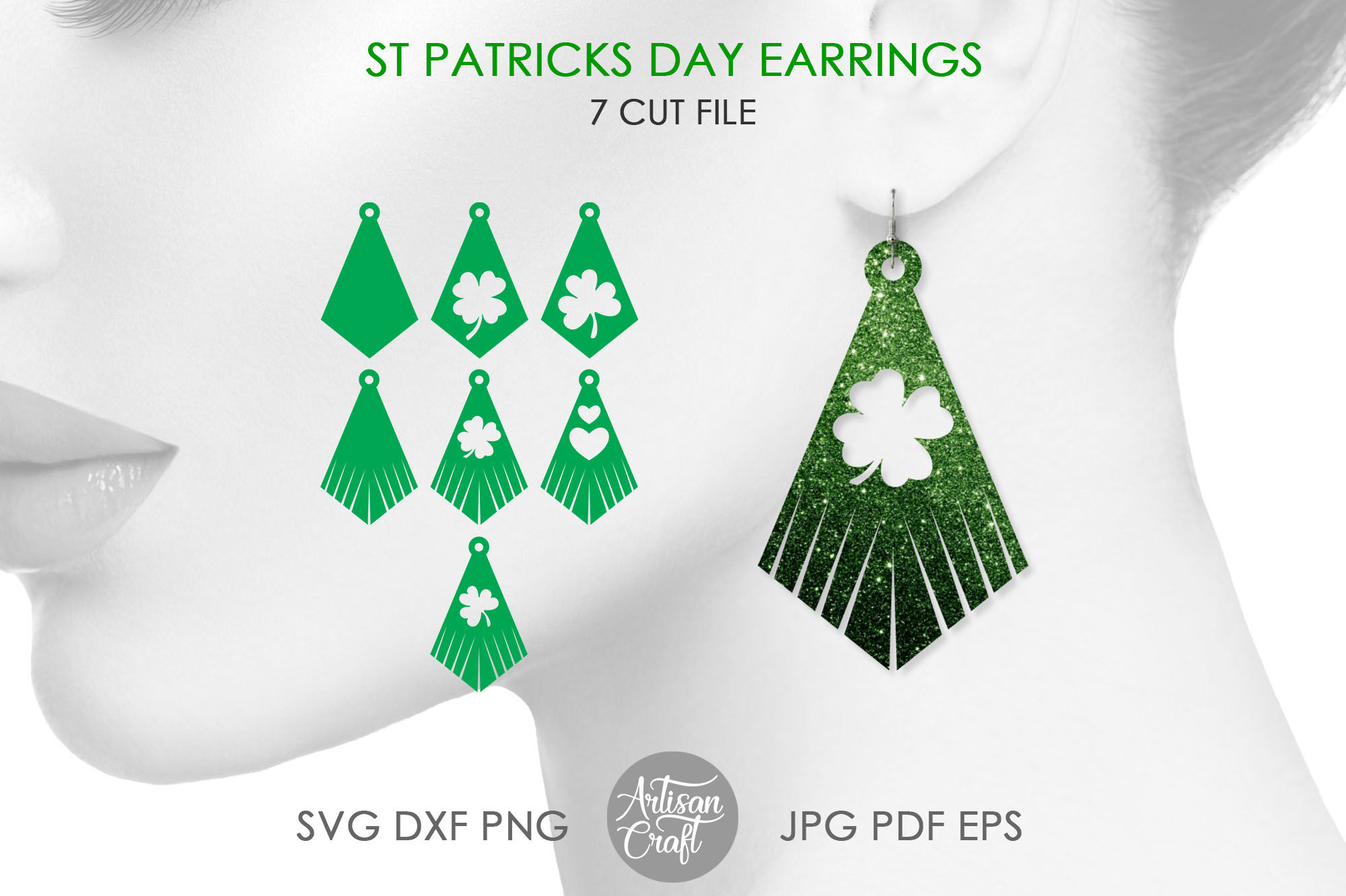 St Patrick's Day Earrings SVG/ Cut File/ Cricut/ Laser Cut