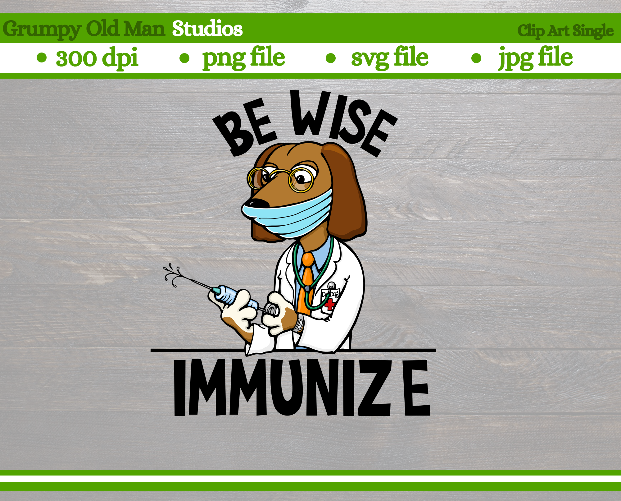 cartoon dog doctor with covid vaccine cut file | coronavirus clip art By  Grumpy Old Man Studios | TheHungryJPEG