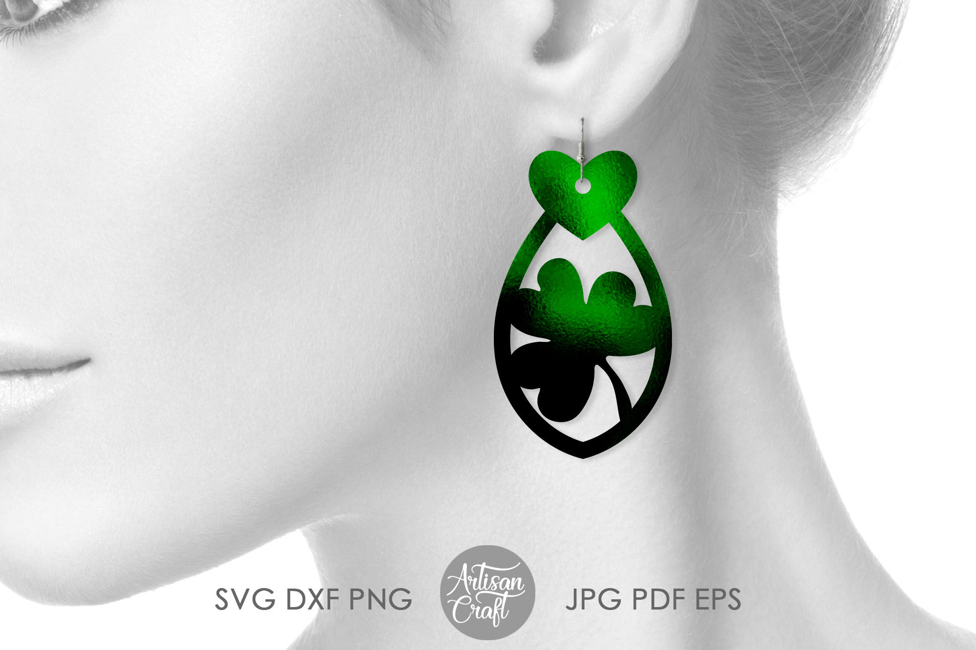 St Patrick's Day Earring Bundle, Shamrock Teardrop Earrings By