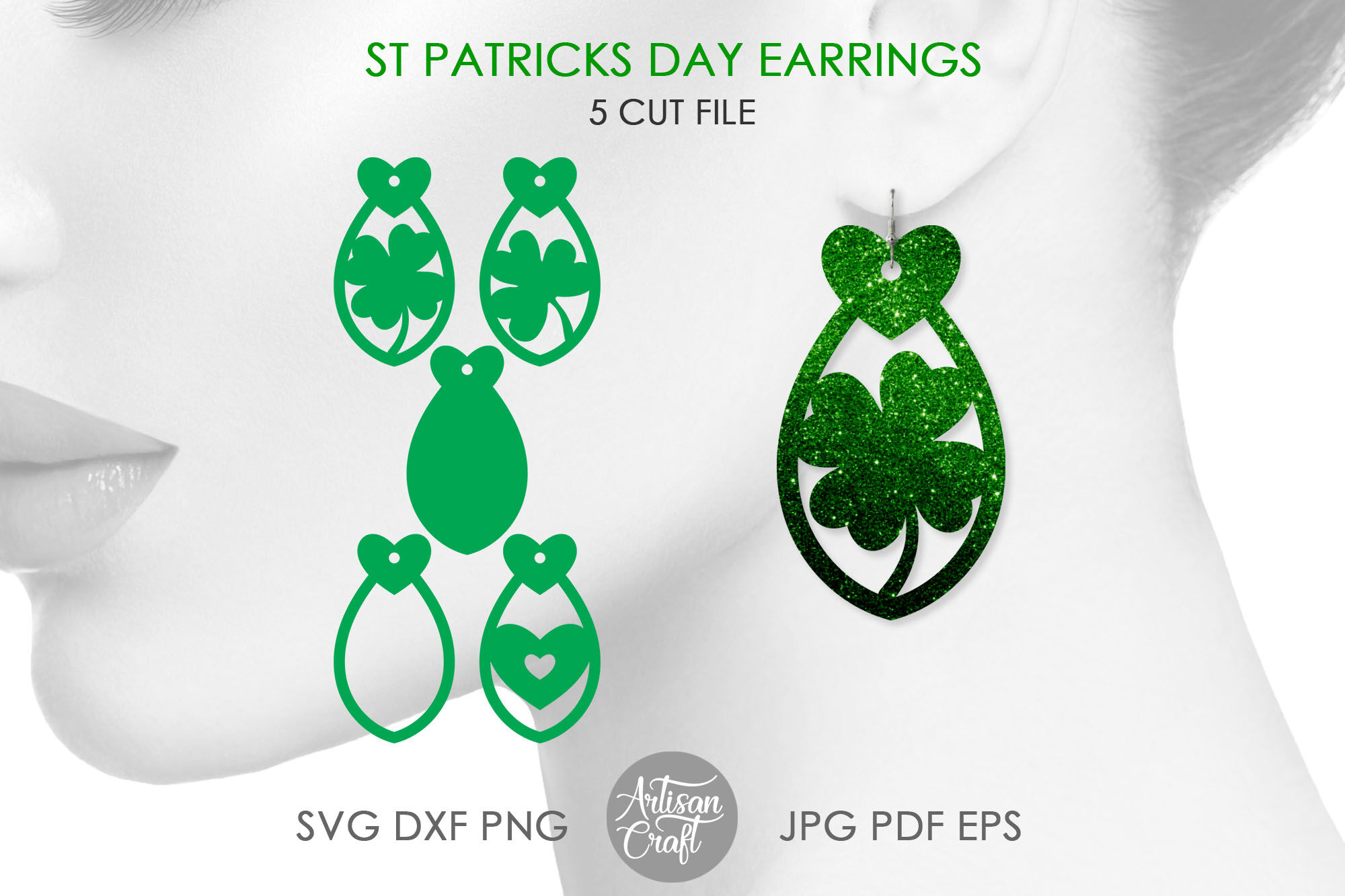 Shamrock Earring, St Patrick's Day Graphic by Artisan Craft SVG