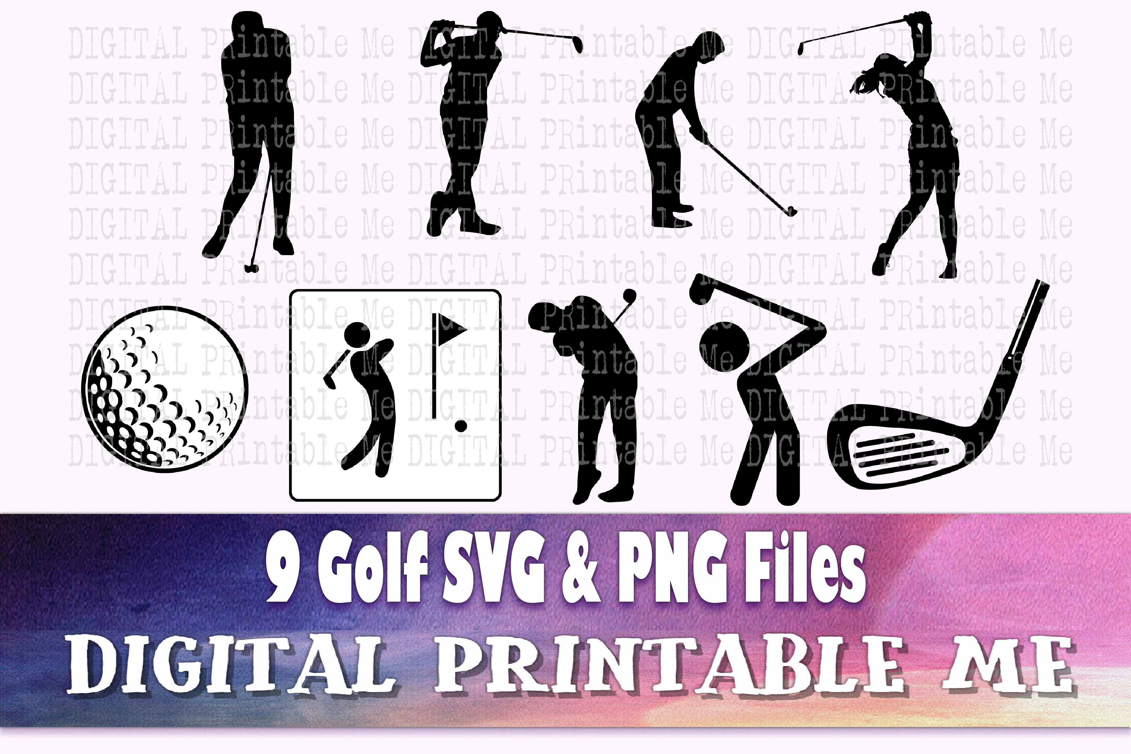 Download Golf Svg Bundle Silhouette Png Clip Art 9 Digital Images Sport Ve By Digitalprintableme Thehungryjpeg Com