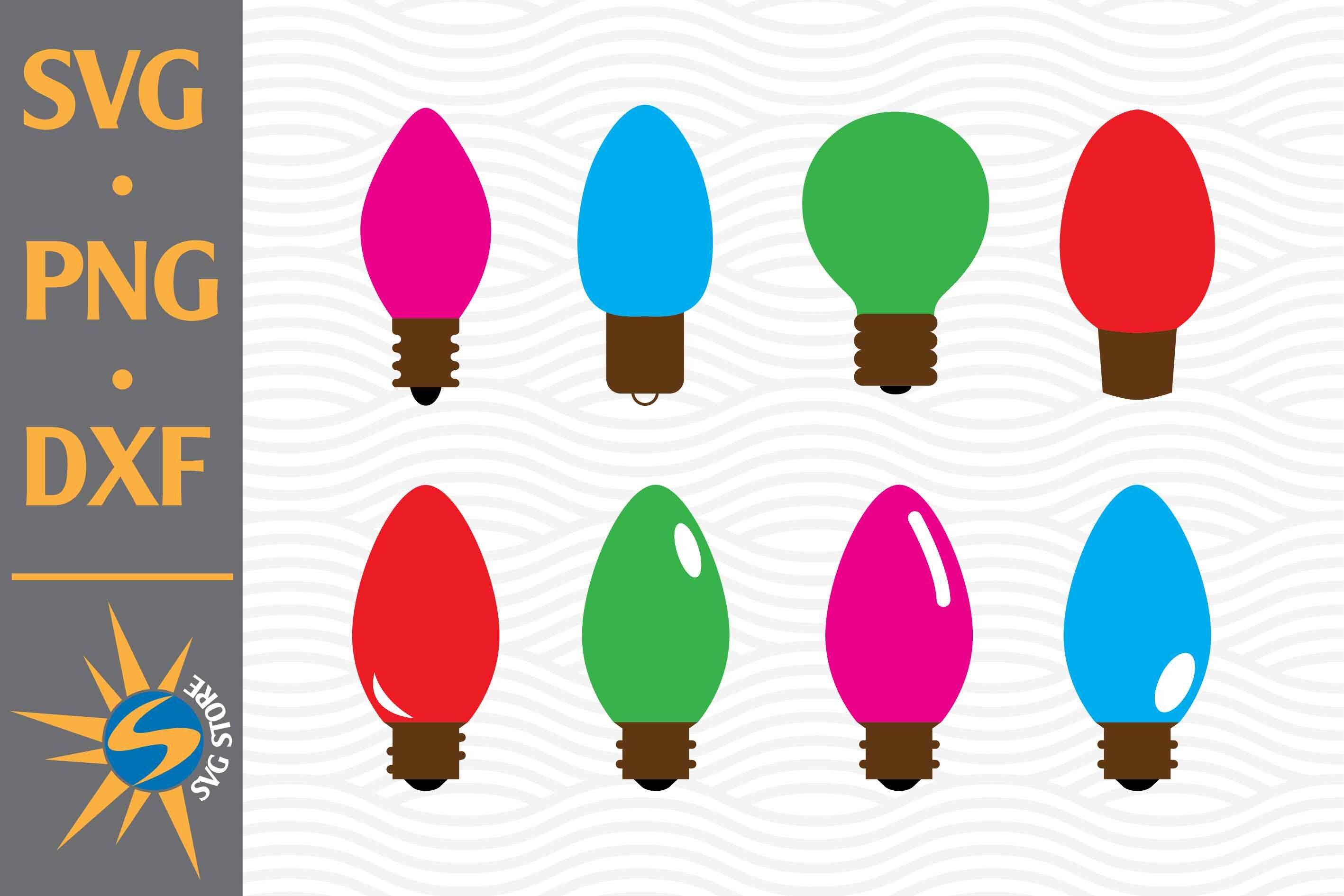 Christmas Light Bulb SVG, PNG, DXF Digital Files Include By