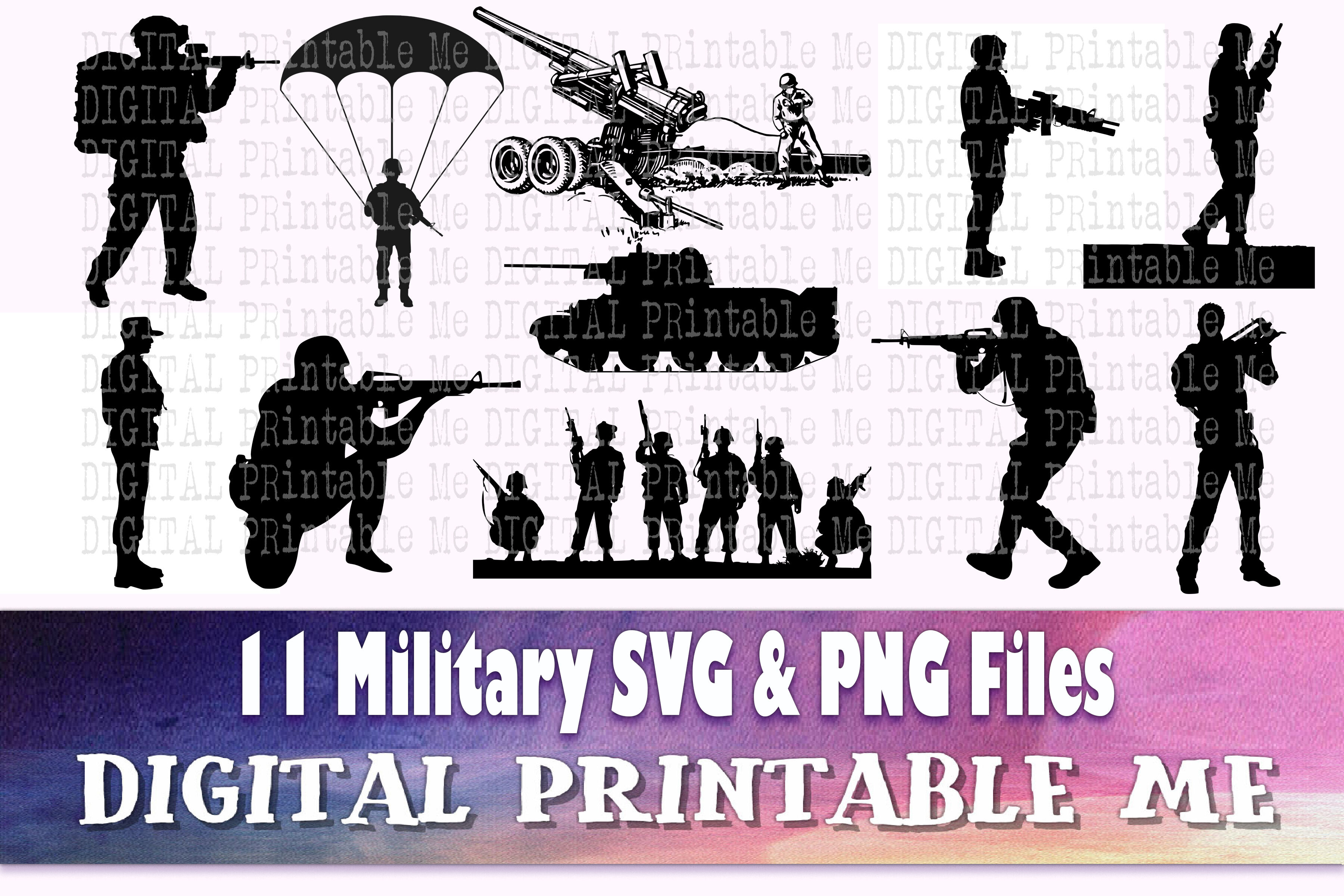 Download Military Svg Army Silhouette Bundle Png Clip Art 11 Digital Files By Digitalprintableme Thehungryjpeg Com
