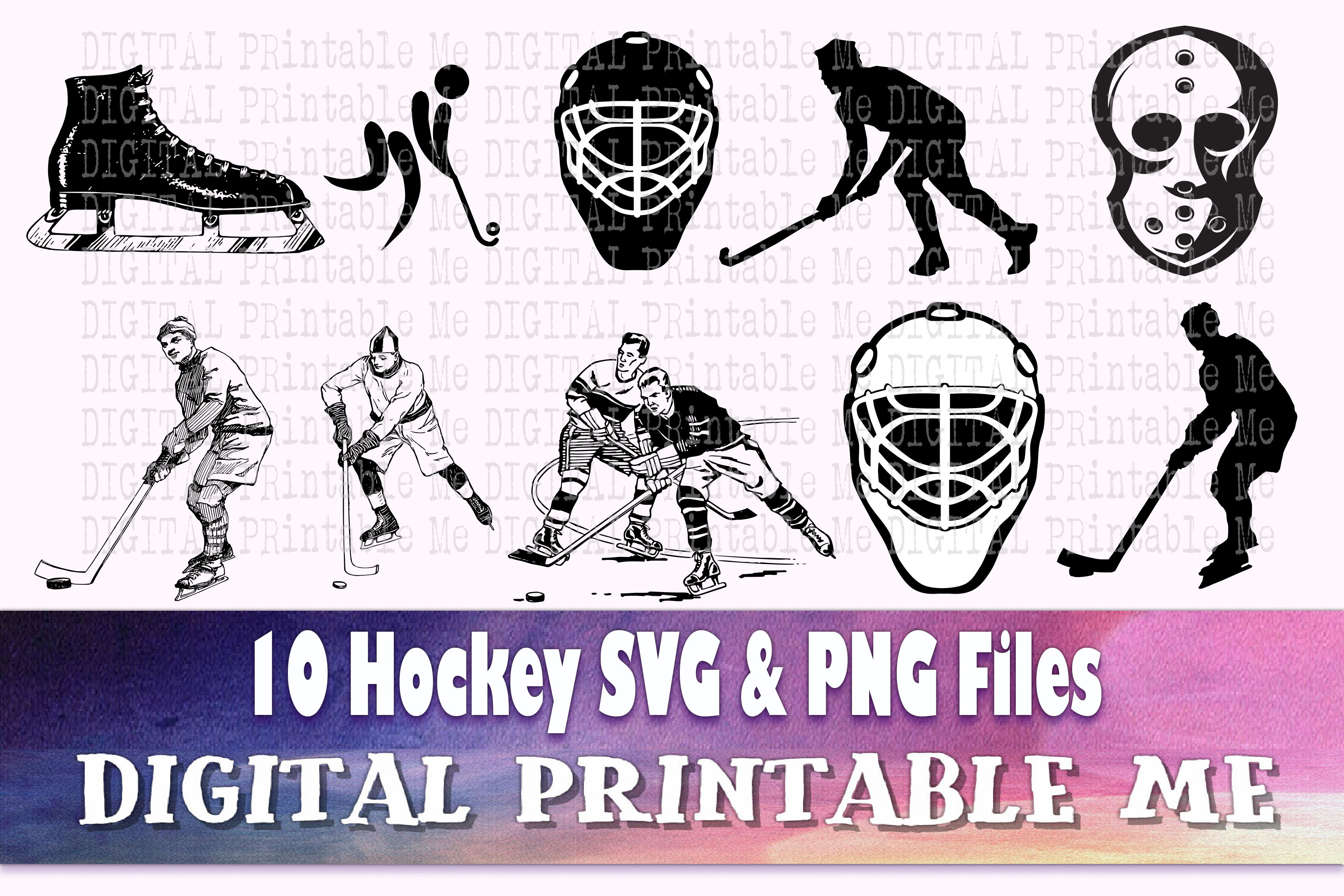 Download Hockey Svg Bundle Silhouette Png Clip Art 10 Digital Images Sport By Digitalprintableme Thehungryjpeg Com