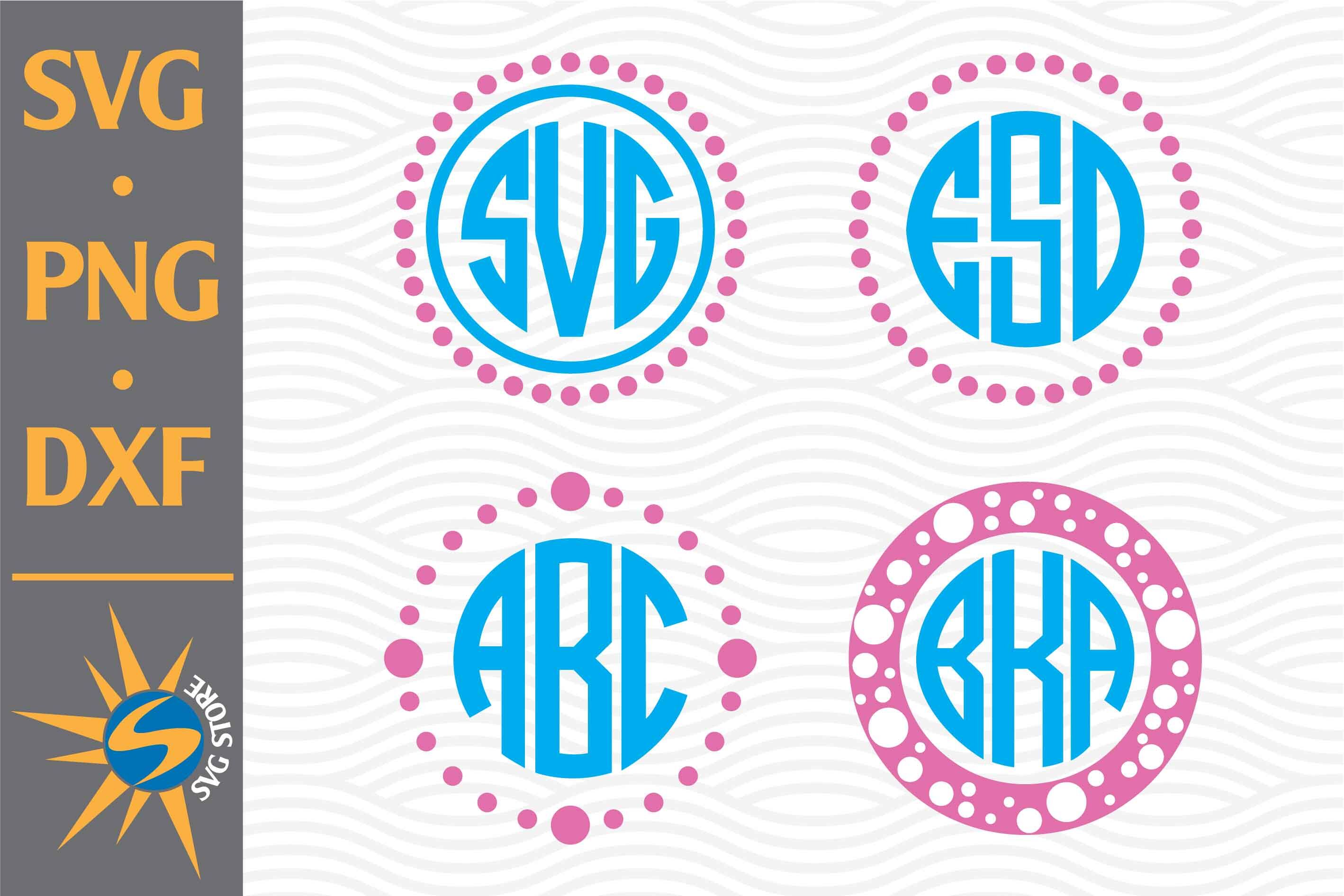 Dot Circle Monogram SVG, PNG, DXF. Instant download files for Cricut Design  Space, Silhouette, Cutting, Printing, or more