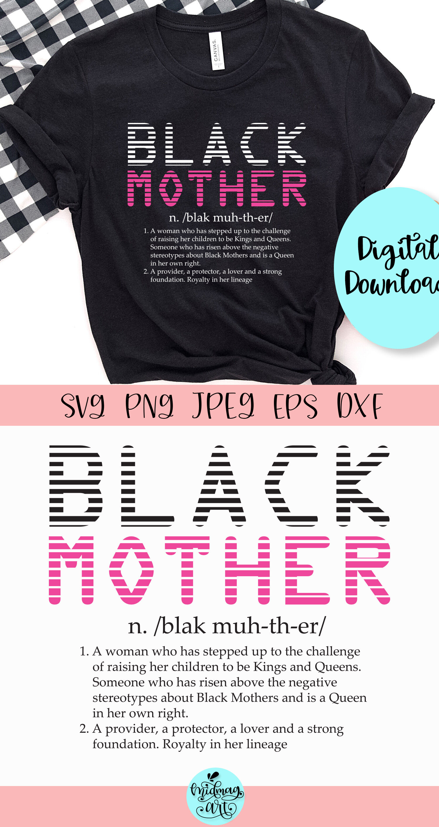 Download Black Mother Definition Svg Mother S Day Svg By Midmagart Thehungryjpeg Com