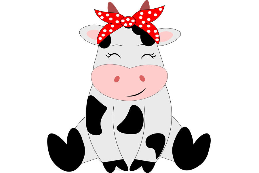 Cow Svg Cute Cow Svg Cow Clip Art Cow Svg Design Farm Animal Svg By Lillyarts Thehungryjpeg Com